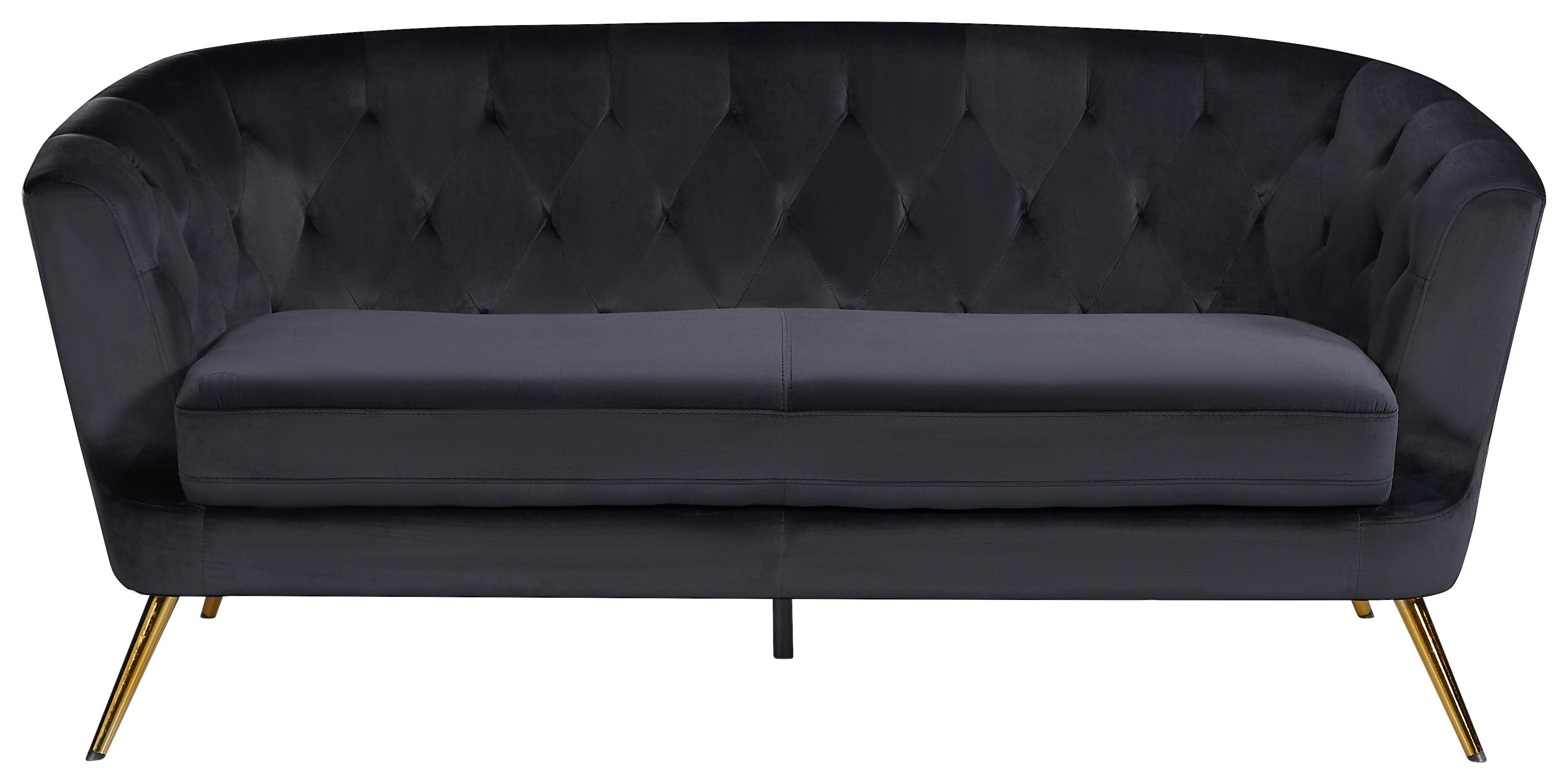 Trosed Lita, Črna - zlate barve/črna, Moderno, kovina/tekstil (183/78/83cm) - Ti'me