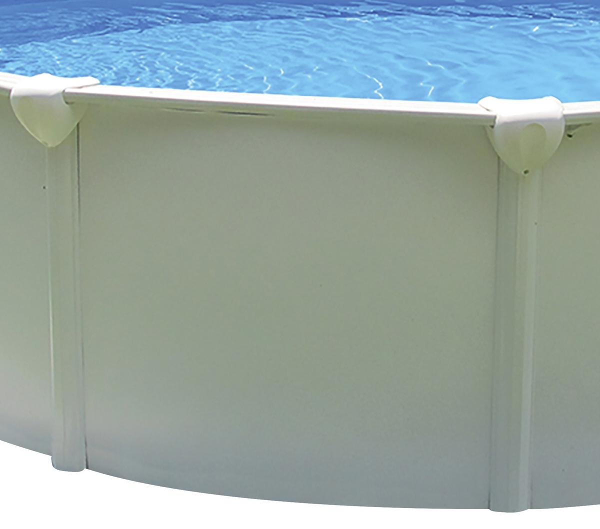 Schwimmbecken Steely Supreme Ø ca. 550cm - Blau/Weiß, MODERN, Kunststoff/Metall (550/132cm)