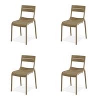 Gartenstuhl-Set Calor 4er-Set ca. 49x82x55 cm Sandfarben - Sandfarben, Basics, Kunststoff (49/82/55cm) - Gardenson