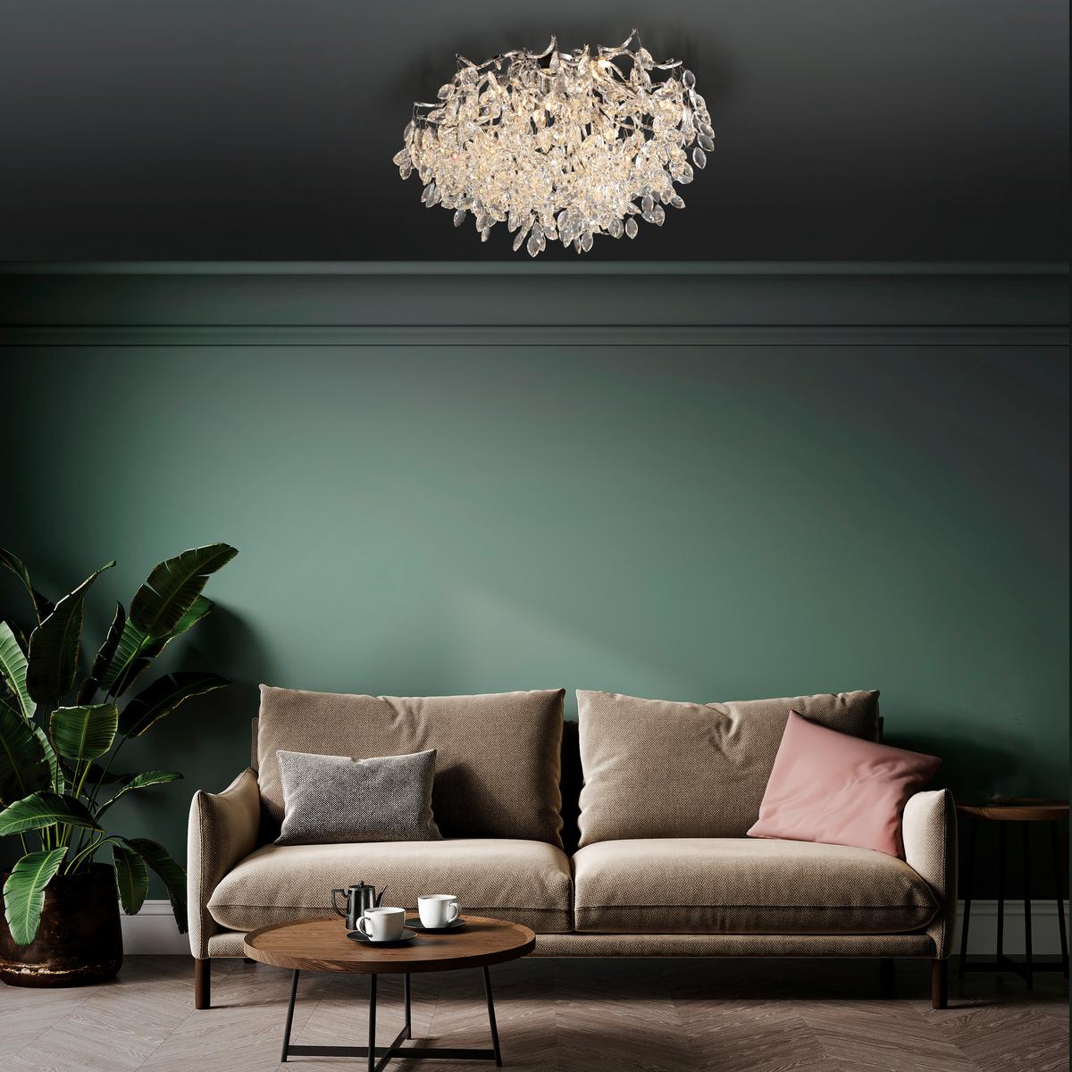 LAMPA SUFITOWA 6053-17 RICICLE - kolor chromowy, Design, tworzywo sztuczne/metal (60/60/37cm) - Paul Neuhaus