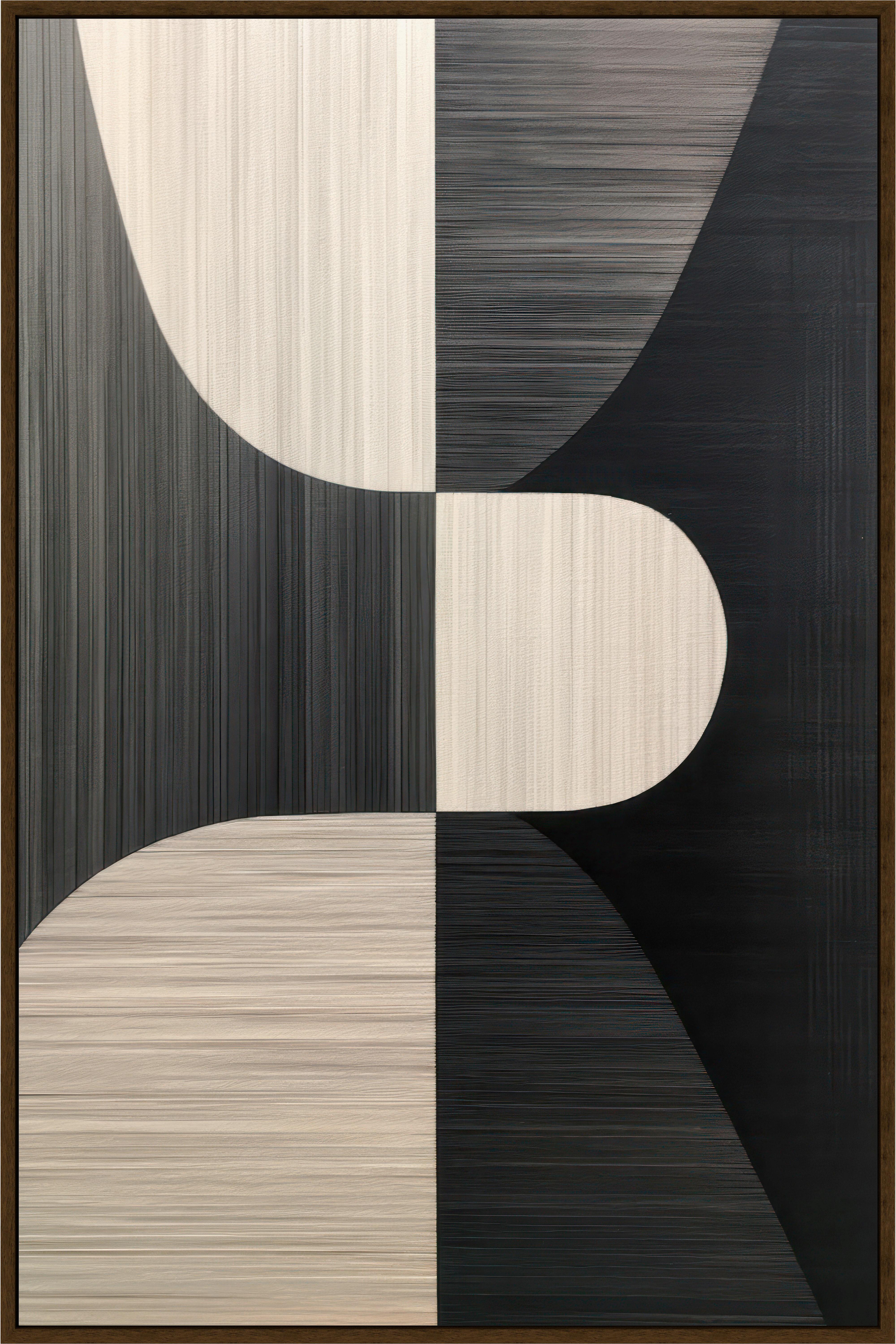 Keilrahmenbild Lotta in Schwarz/Beige ca. 60x90cm - Beige/Schwarz, MODERN, Holzwerkstoff/Kunststoff (60/90cm) - Premium Living