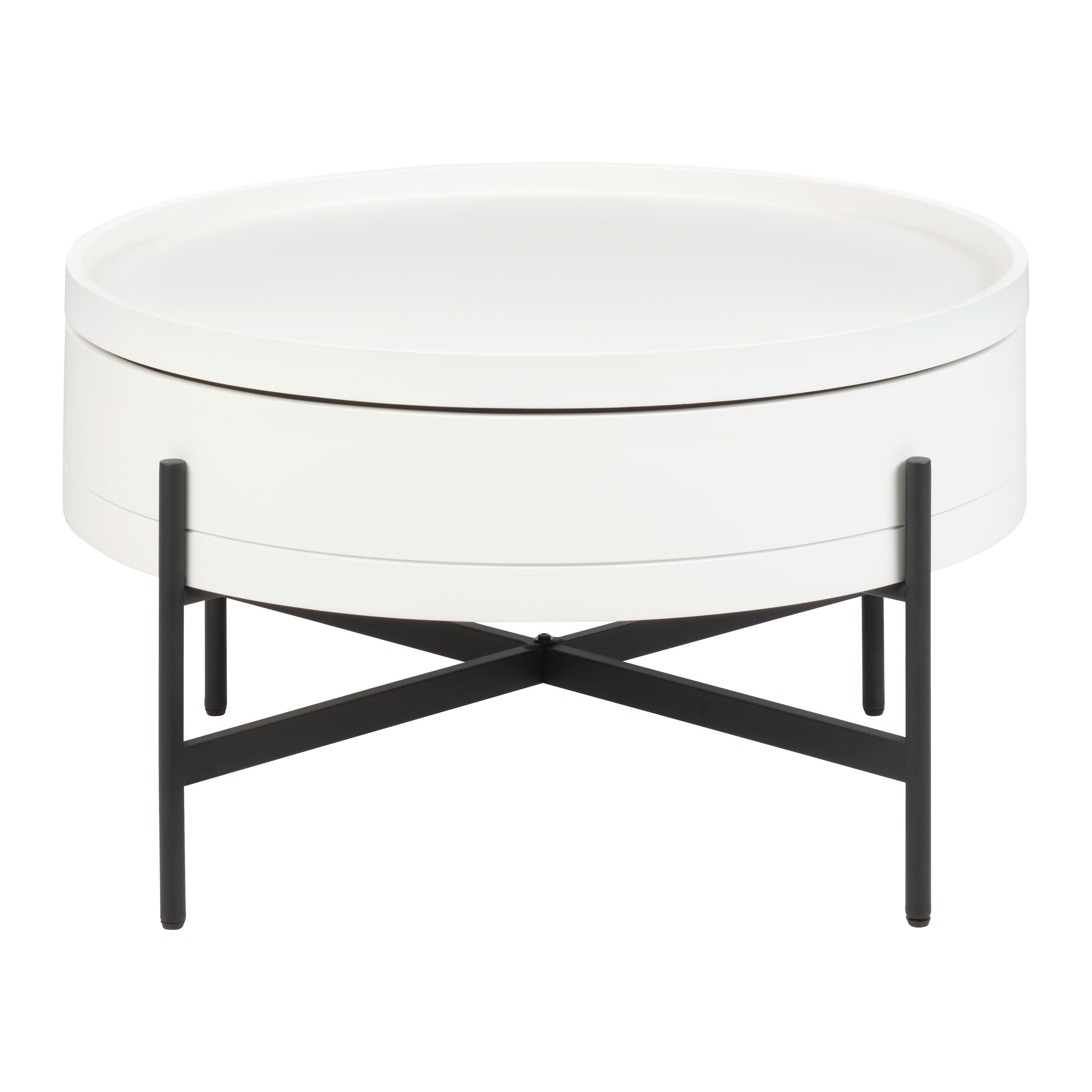 SOFFBORD MALABO - vit/svart, Modern, metall/trämaterial (80/45/80cm) - Premium Living