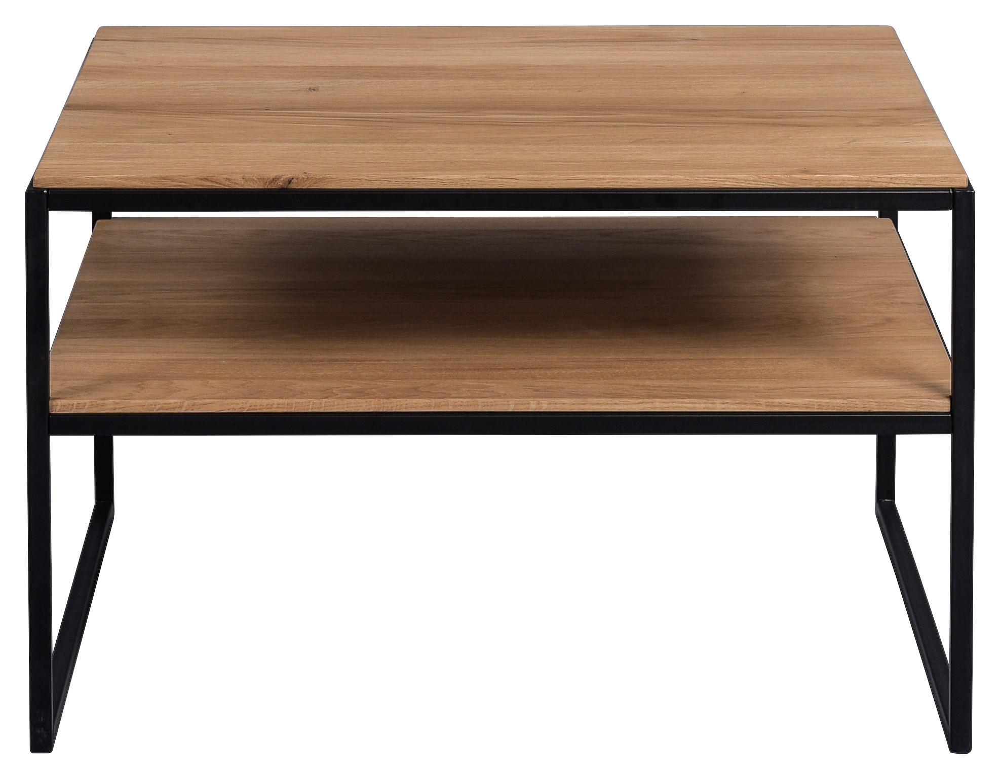 STOLIK KAWOWY MIKA 1 - dąb dziki/czarny, Natur, metal/drewno (65/65/45cm) - Livetastic
