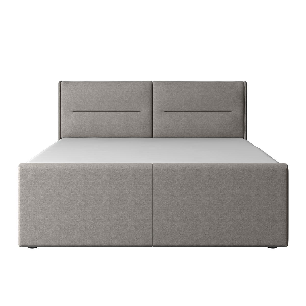 Boxspringbett Kyoto ca. 180x200 cm Silbergrau - Silberfarben, MODERN, Karton/Holzwerkstoff (180/200cm) - MID.YOU
