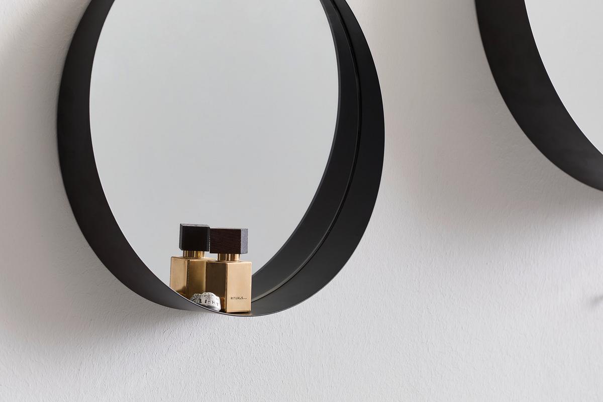 LUSTRO ŚCIENNE CAIPI - czarny, Trend, metal/szkło (30/30/6cm) - Landscape