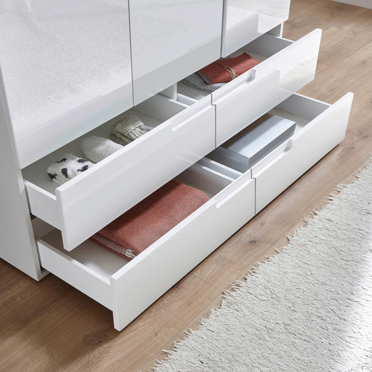 Omara Za Oblačila Spice, Bela, Visoki Sijaj, 126 Cm - bela/visoki sijaj, Moderno (126/208/57cm) - MID.YOU