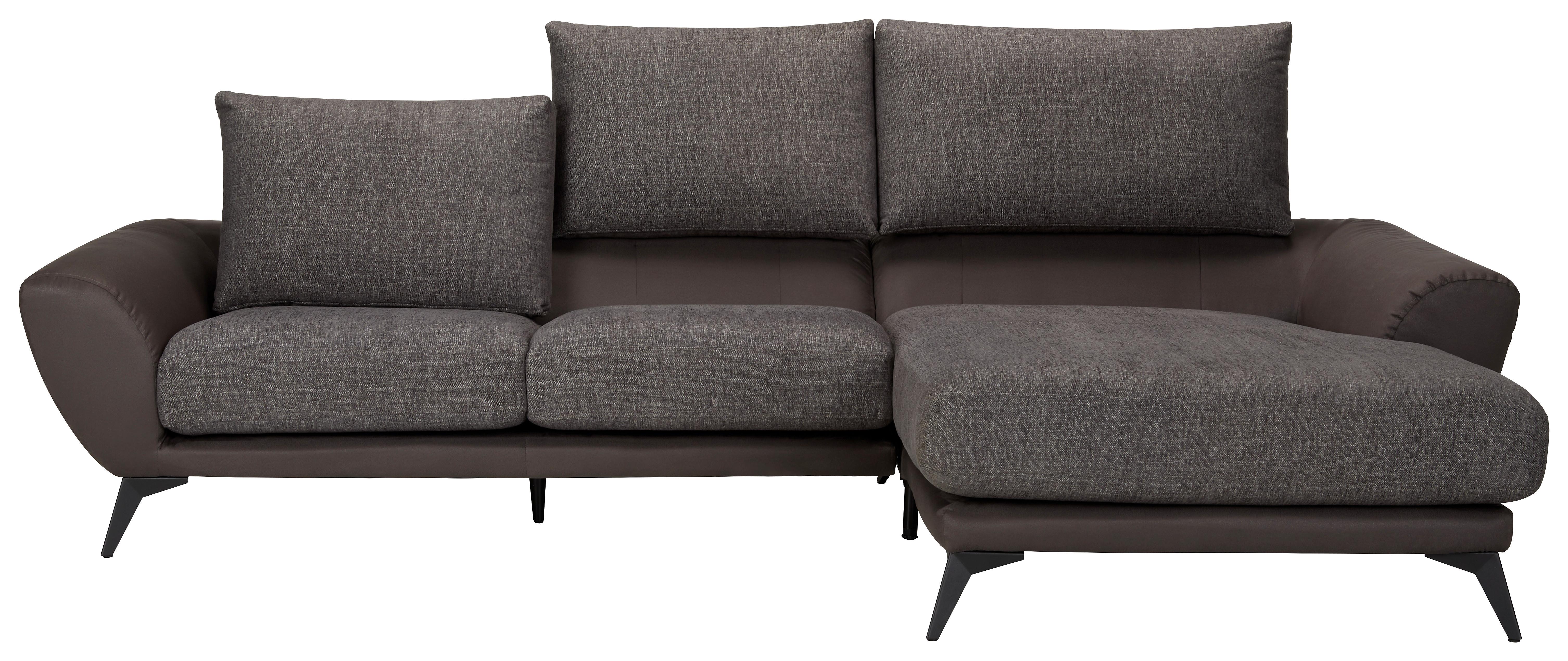 Wohnlandschaft Soria in Dunkelgrau - Dunkelgrau/Schwarz, MODERN, Textil (296/103/176cm) - Premium Living
