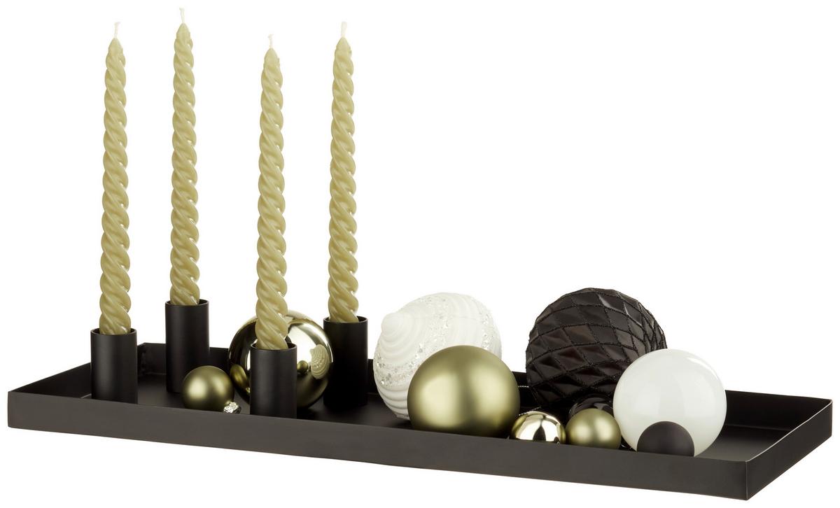 Hengergyertyatartó Rimalh - fekete, Modern, fém (42/16/6cm) - Premium Living