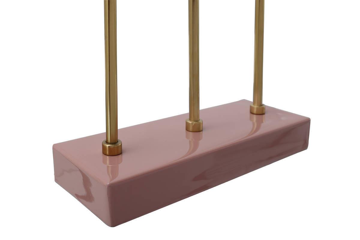 KERZENSTÄNDER KERZENHALTER ART DECO 325 - Goldfarben/Rosa, Trend, Metall (26/39,5/9cm) - Kayoom