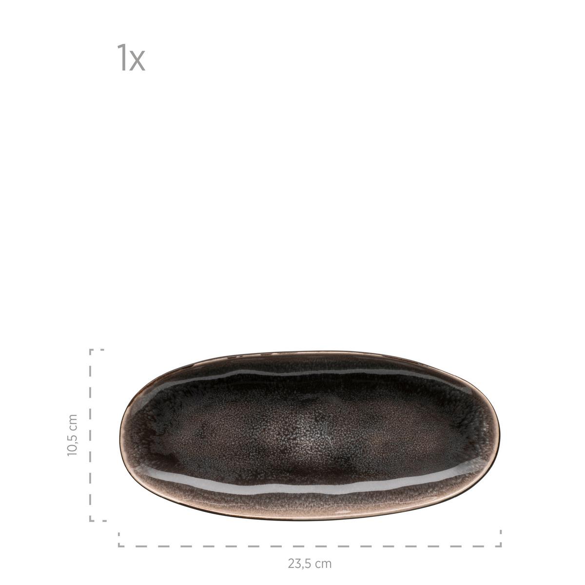 Servierplatten-set Niara Organic - Schwarz/Braun, Basics, Keramik - Mäser