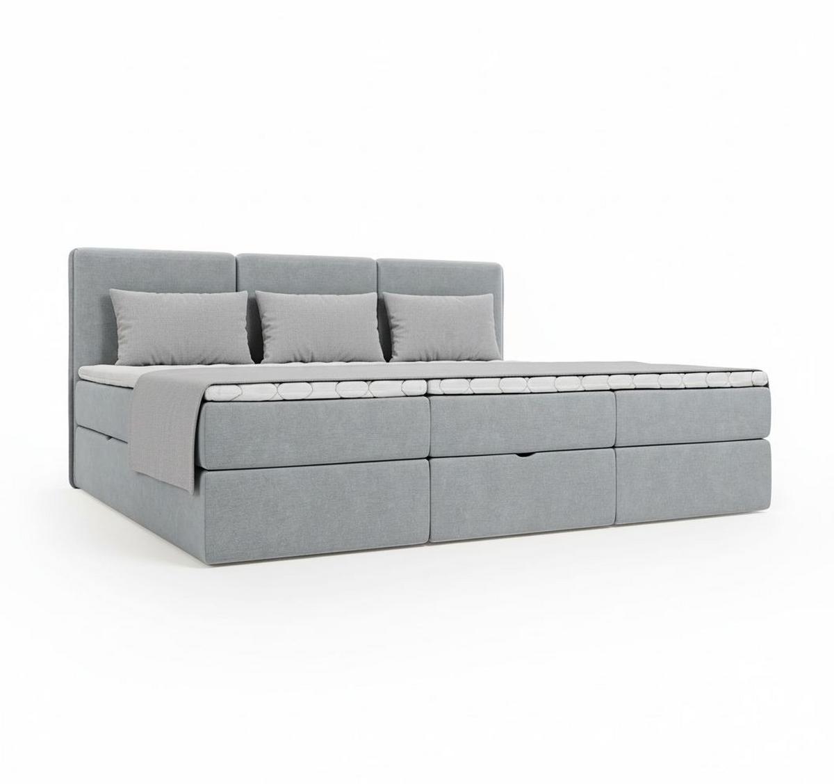 Familienbett Domino Combo Dunkelgrau ca.240x200cm - Dunkelgrau/Schwarz, MODERN, Holz/Holzwerkstoff (240/200cm) - MID.YOU