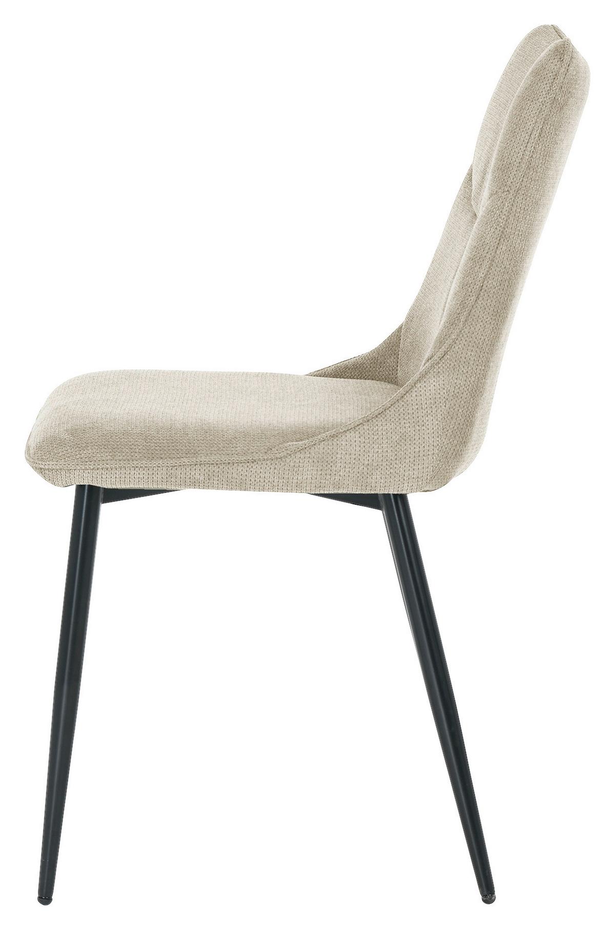 Stuhl-Set CARLO Taupe, Webstoff - Taupe/Schwarz, Design, Textil/Metall (59/88/47cm) - MID.YOU