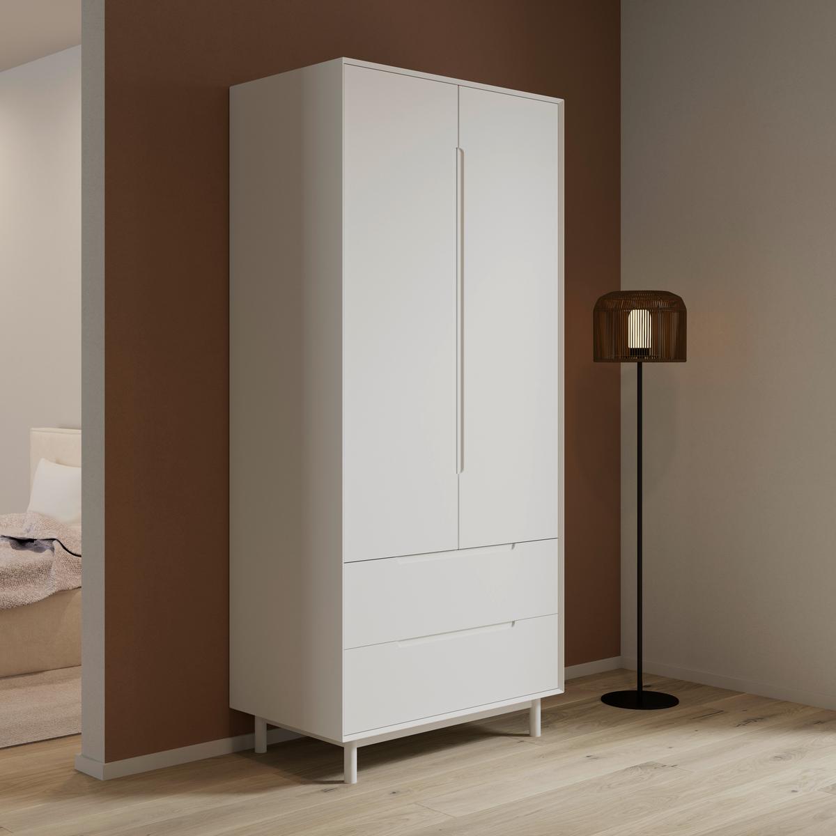 Ruhásszekrény Marlo - fehér, Modern, faalapú anyag/fa (100/223/60cm) - Bessagi Home