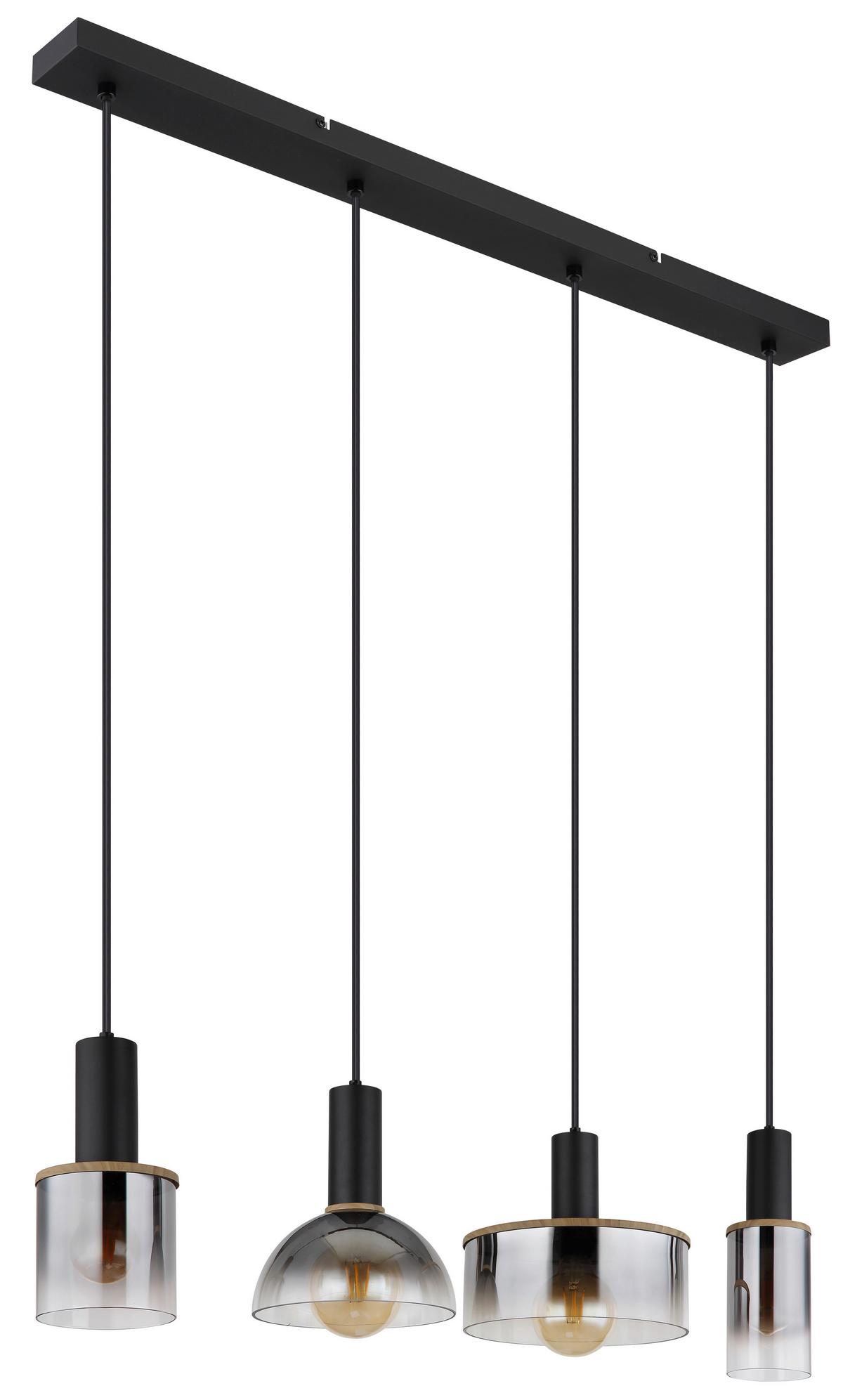 Hängeleuchte Classis Dunkelbraun max. 15 Watt - Dunkelbraun/Schwarz, Basics, Glas/Kunststoff (105/25/120cm) - Globo