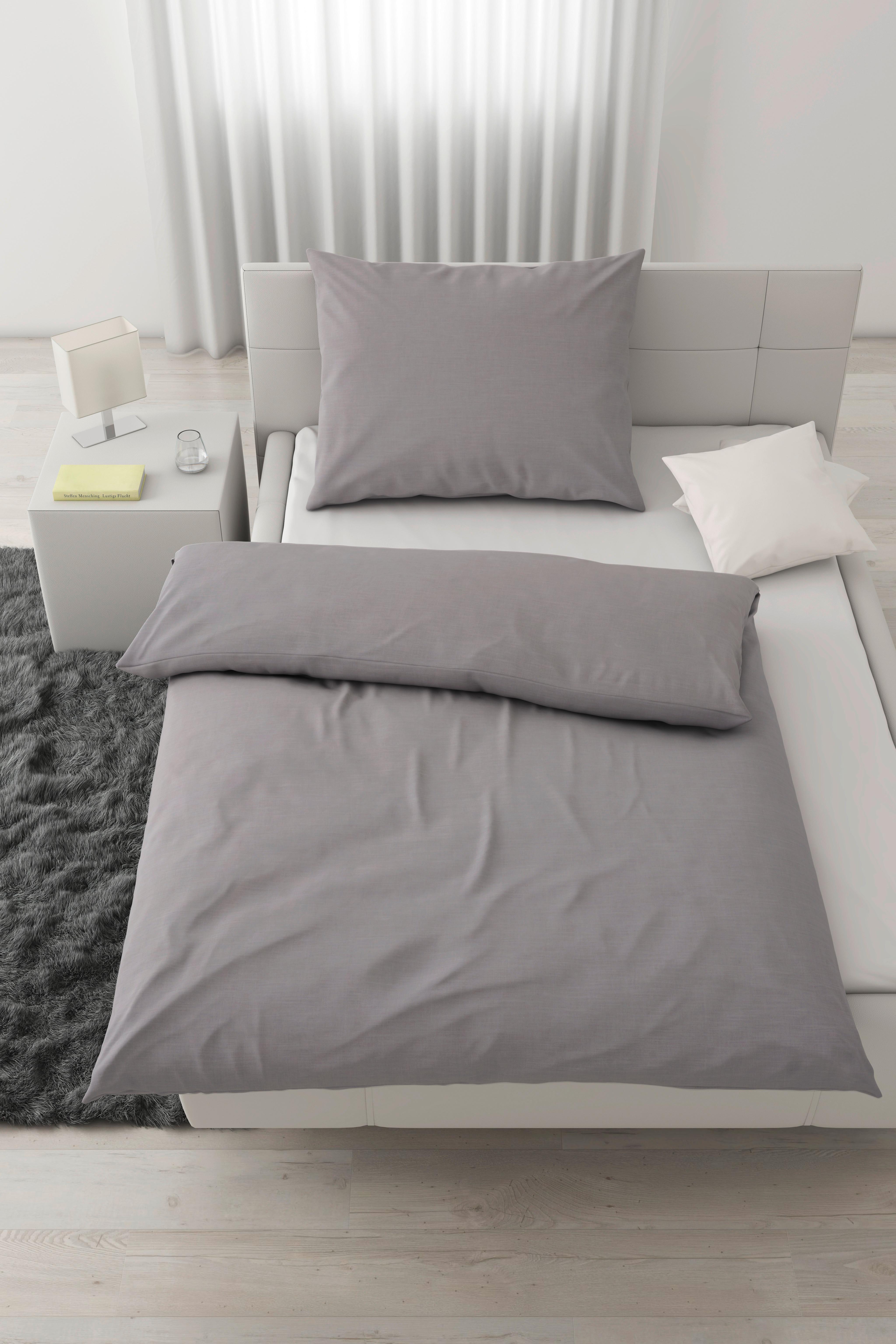 Bettwäsche Ilvy in Grau ca. 140x200cm - Grau, MODERN, Textil (140/200cm) - Modern Living