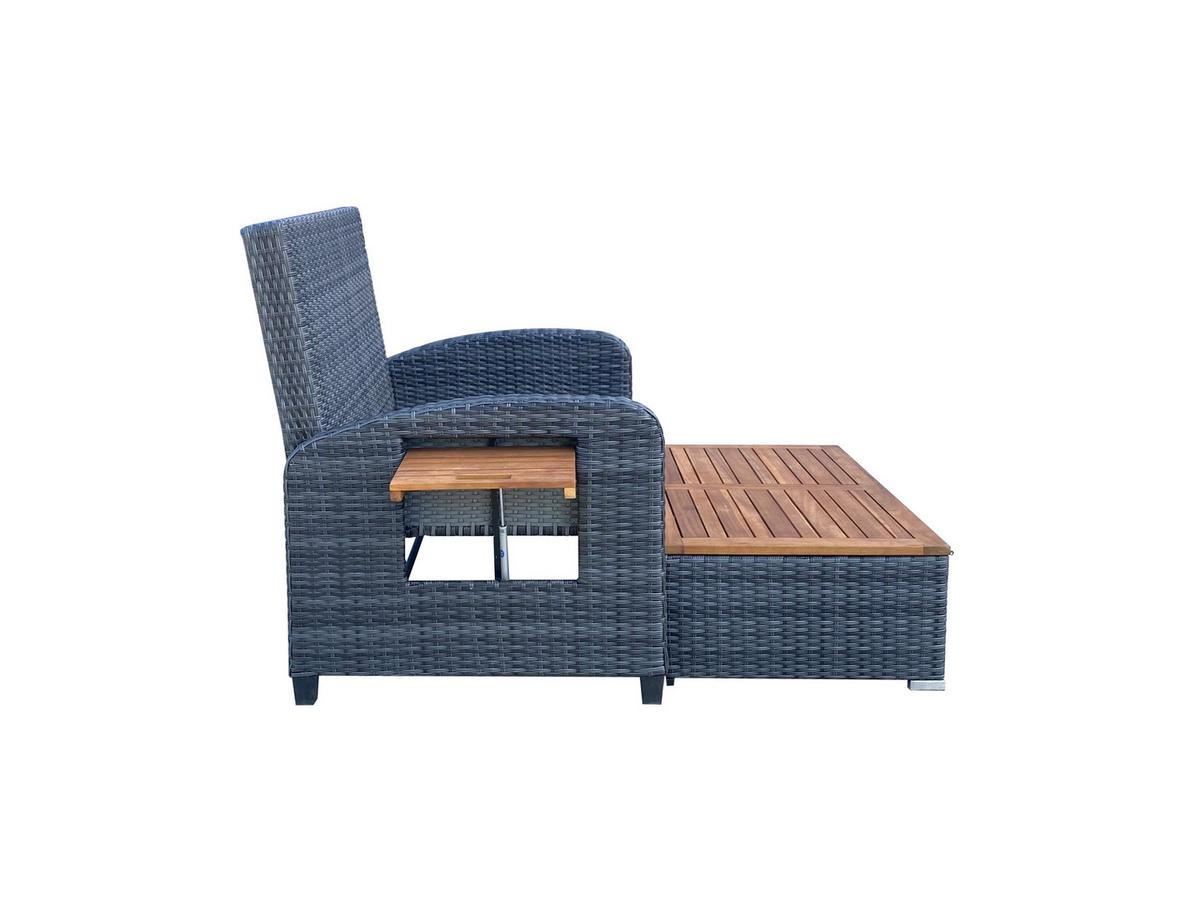 Loungegarnitur Bari ca. 116x95x118 cm Grau - Dunkelgrau/Anthrazit, Basics, Holz/Kunststoff (116/95/118cm) - Gardenson