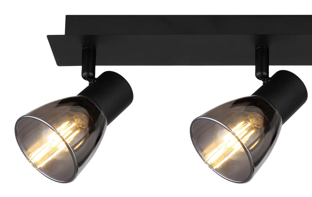 Strahler Claude in Schwarz max. 40 Watt - Schwarz, Design, Glas/Metall (40/7/15,5cm) - Globo