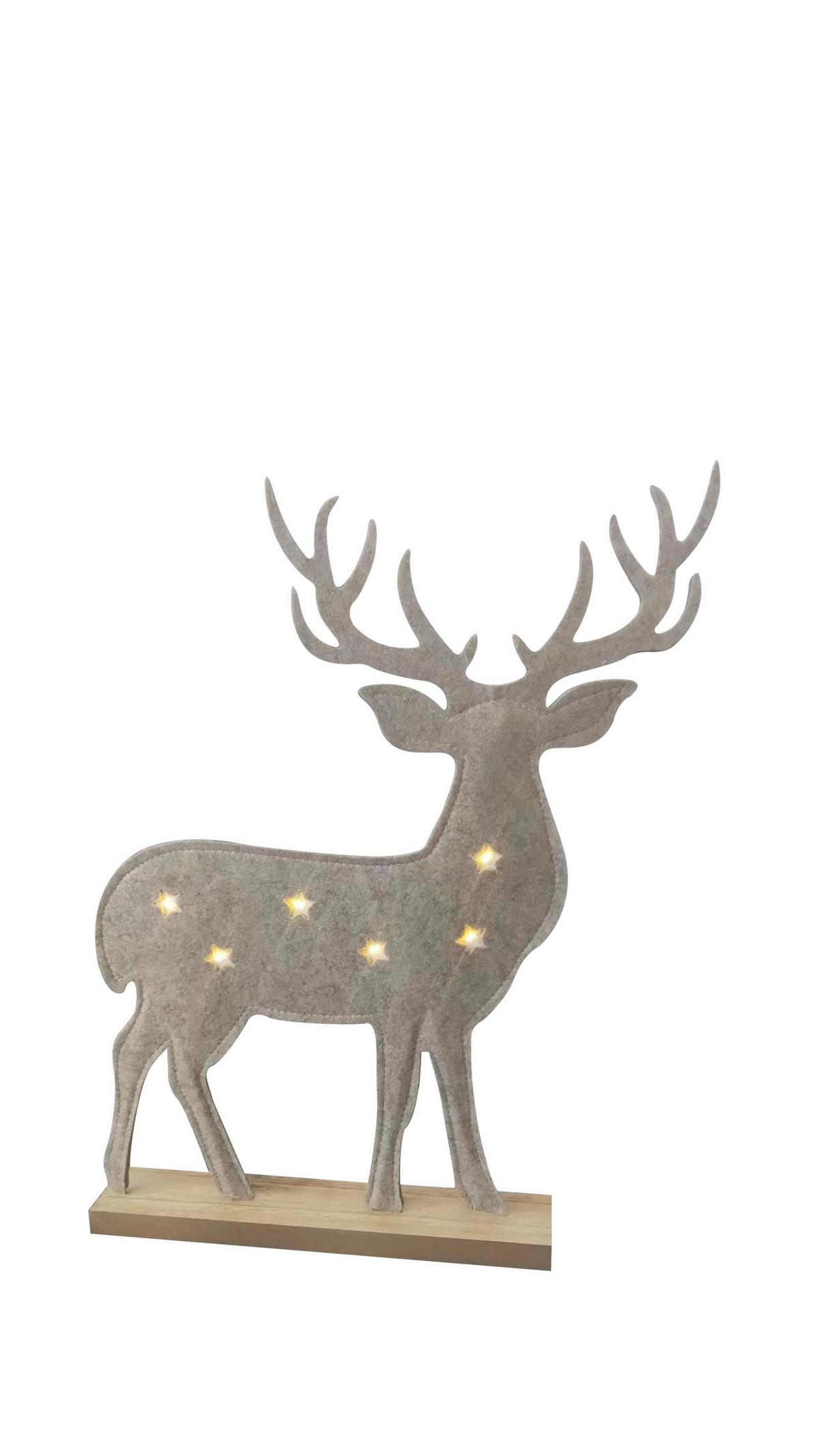 RENIFER DEKORACYJNY J23807L - jasnobrązowy, Lifestyle, materiał drewnopochodny/tkanina (52/7/62cm) - X-Mas