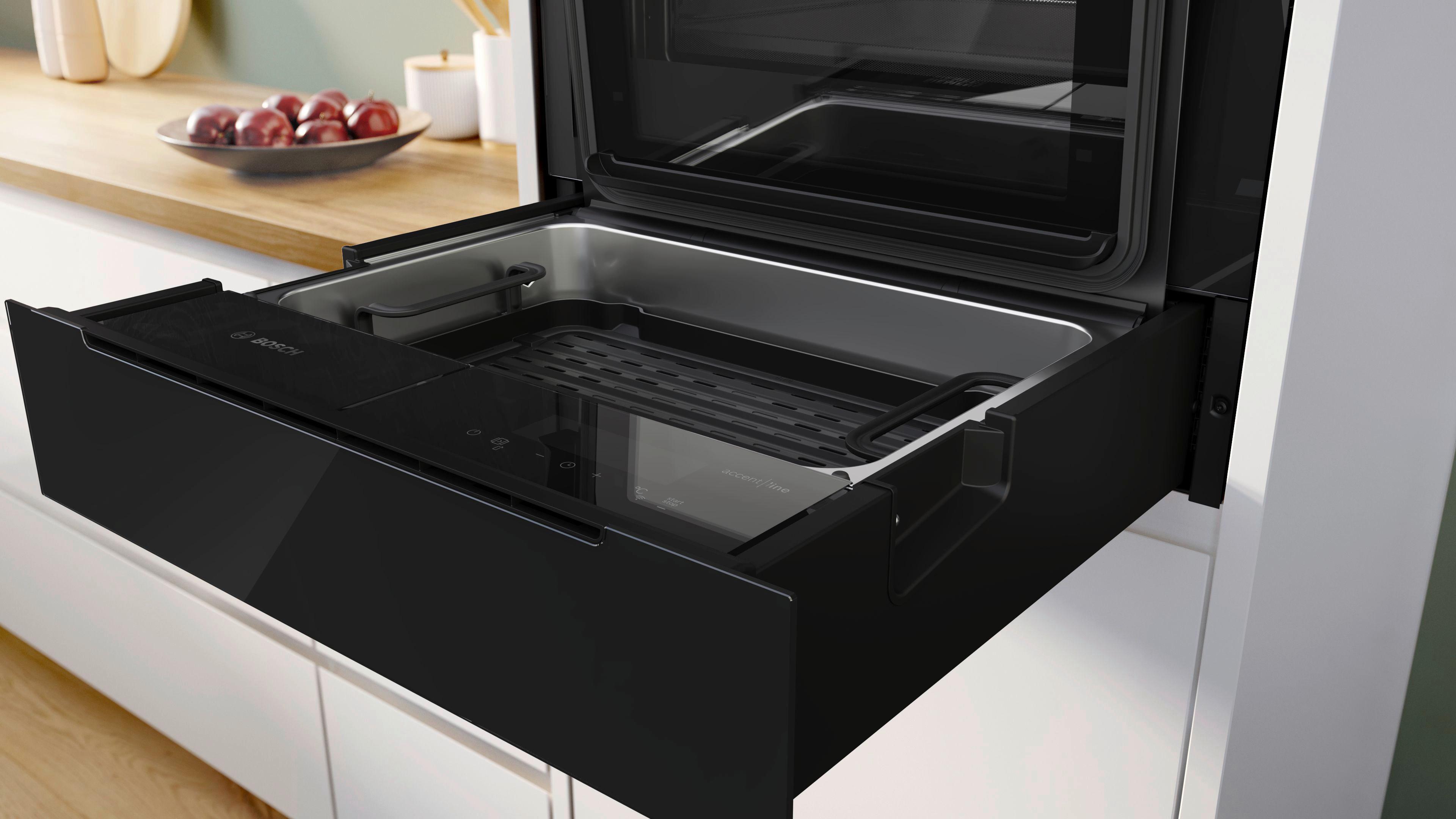 Dampfschublade Schwarz - Schwarz, Metall (59,4/14,1/51,8cm) - Bosch