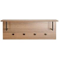 Wandgarderobe Parma in Eichefarben/Schwarz - Eichefarben/Schwarz, Modern, Holzwerkstoff/Metall (80/30/20cm) - Mömax
