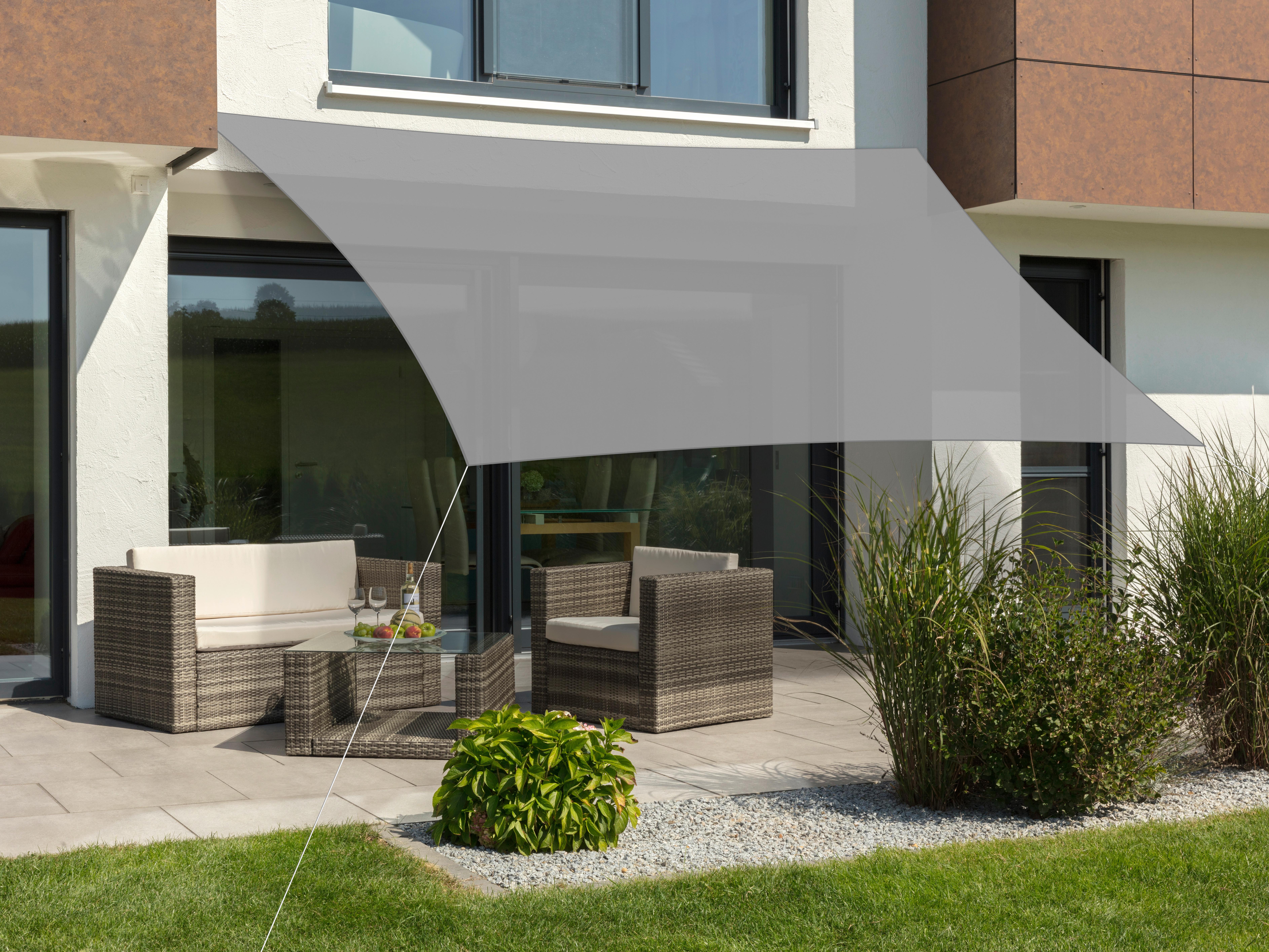 Sonnensegel Teneriffa Rechteck ca.360x0,5x500cm Silberfarben - Silberfarben, Basics, Textil (360/0,5/500cm) - Schneider