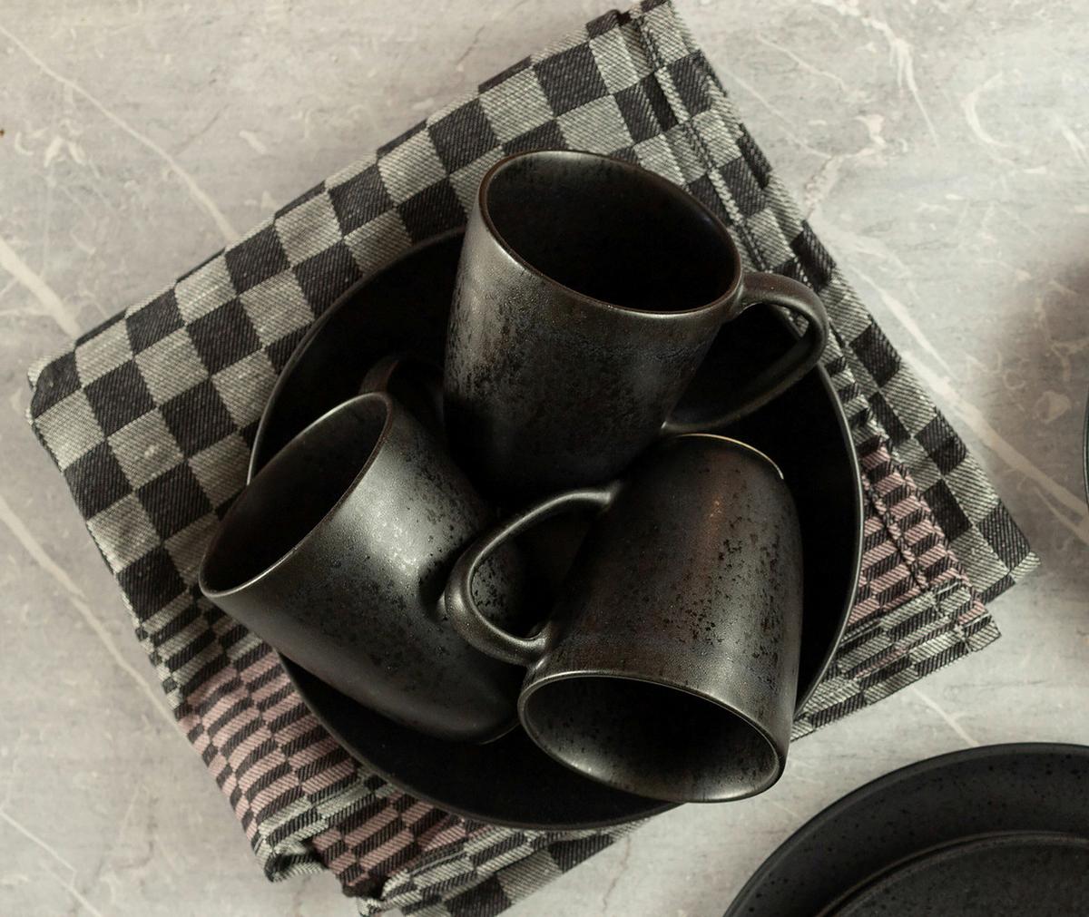 FRÜHSTÜCKSSET ESSENTIAL - Schwarz, Trend, Keramik - Mäser