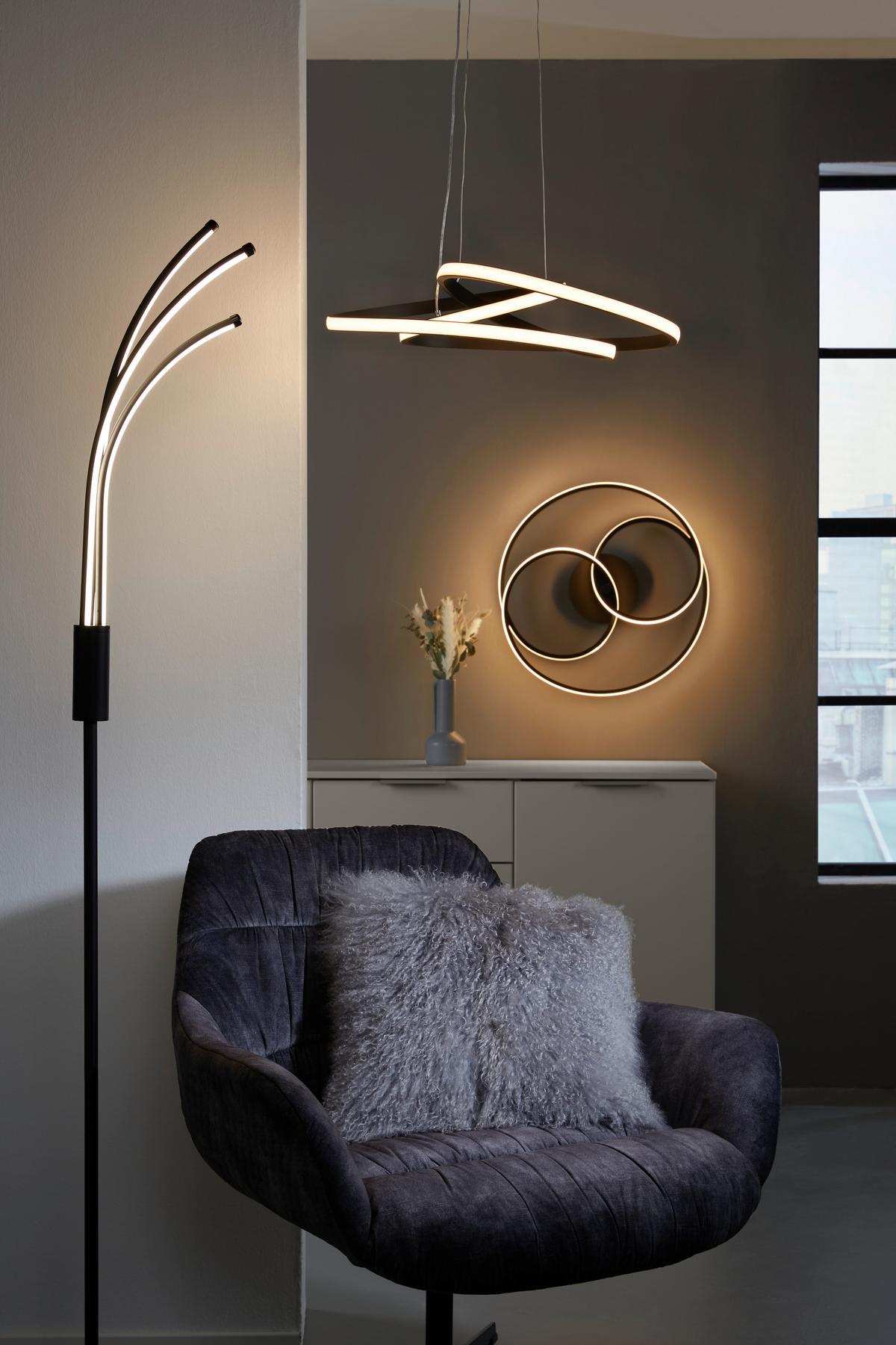 Plafonieră cu LED Mofer - negru, Modern, plastic/metal (50/13cm) - Premium Living