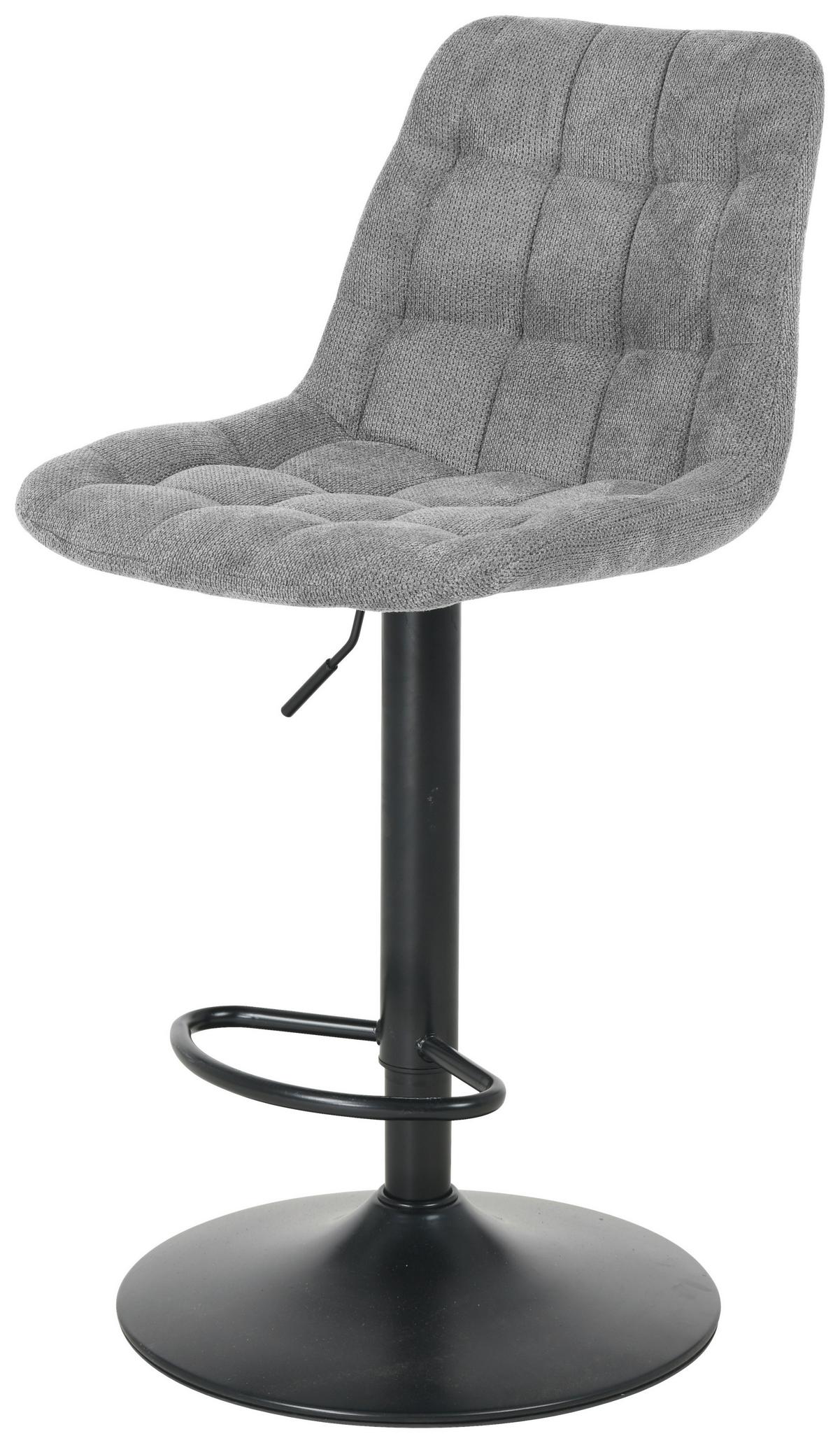 Bárszék Theo - fekete/szürke, Modern, textil/fa (46/94-114/55cm) - Mömax