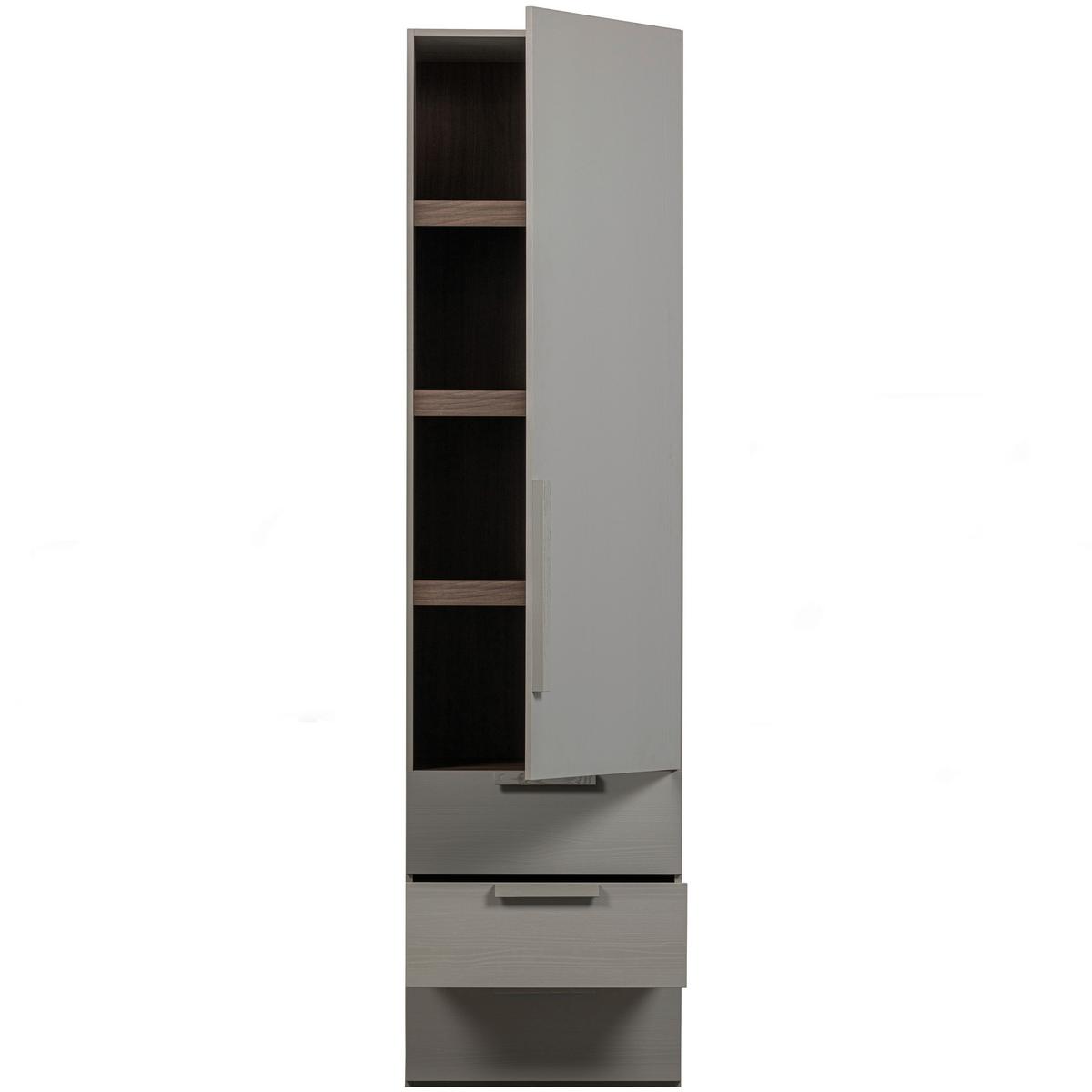 DREHTÜRENSCHRANK Rens, Grau B: 55 cm - Grau, Design, Holz (55/210/58cm) - Livetastic