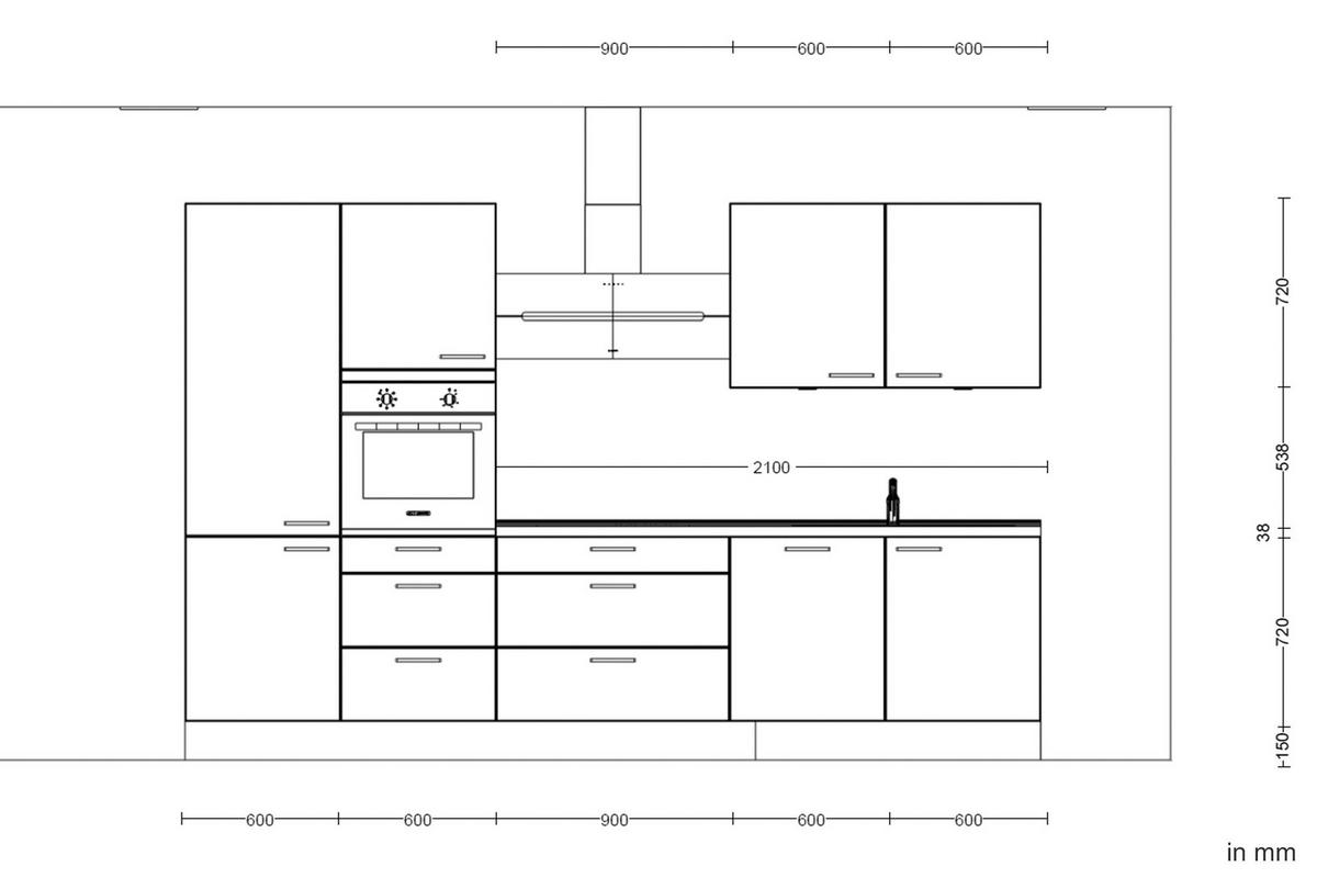 Küchenleerblock Easytouch High o. Geräte Sandfarben - Sandfarben/Eichefarben, MODERN, Holzwerkstoff/Metall (330cm) - Nobilia