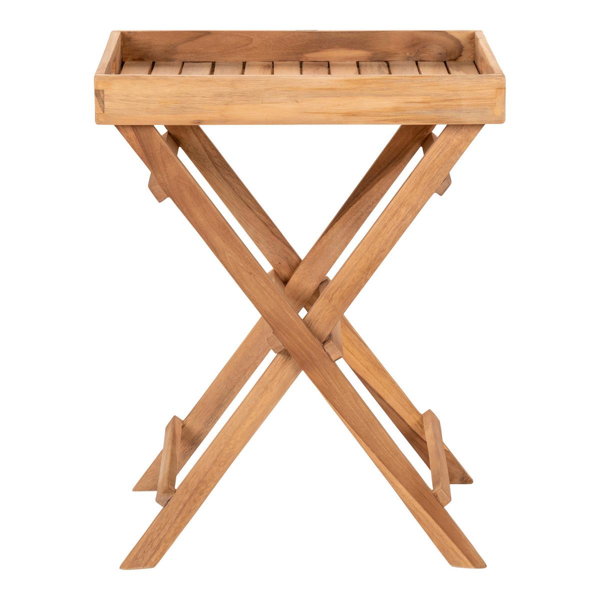Tabletttisch Ronda Teak klappbar - Braun, MODERN, Holz (29/49.5/39cm) - Gardenson