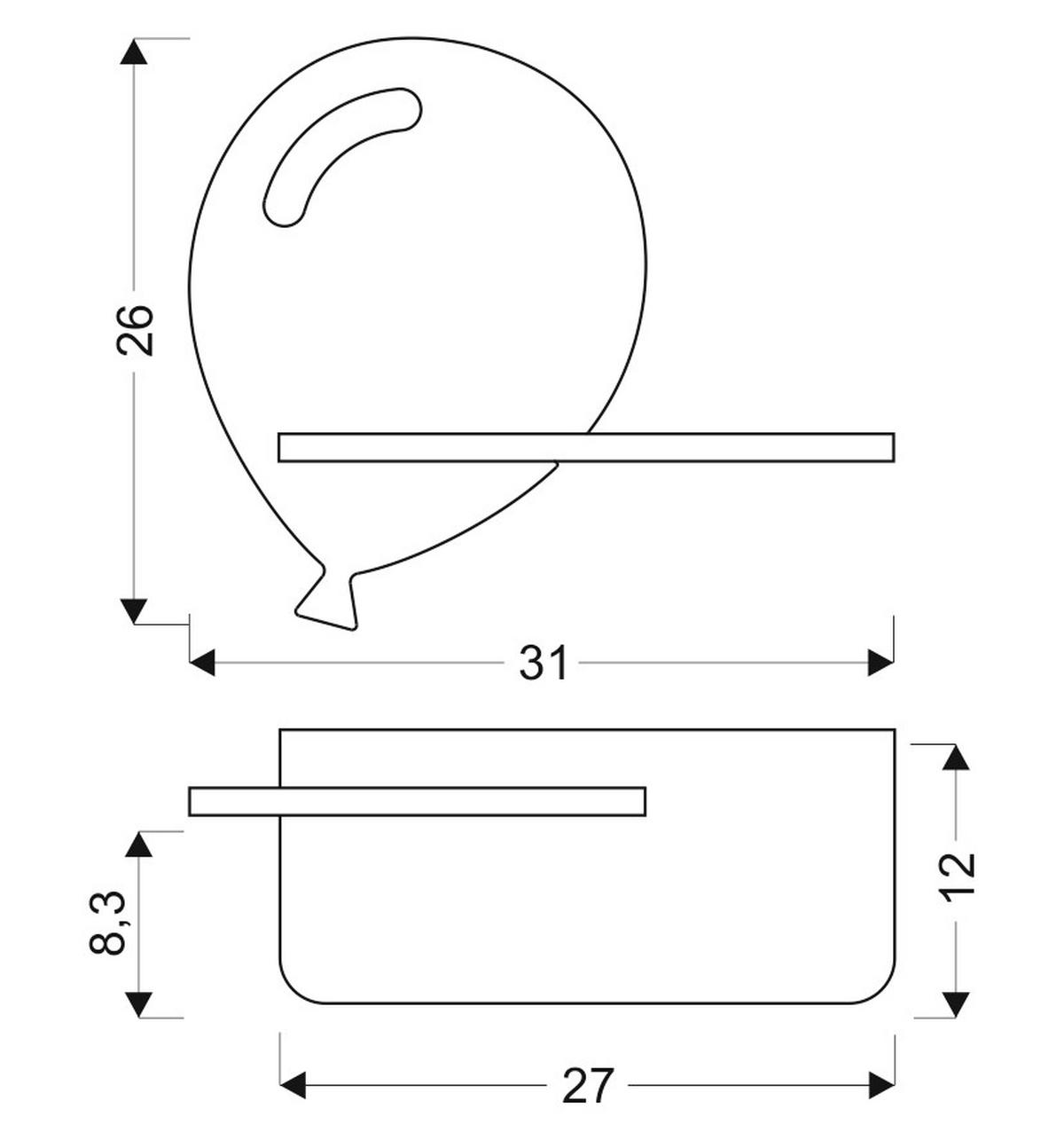 Zidna Svejtiljka Baloon - svijetlo plava, Konvencionalno, drvni materijal/drvo (31/12/26cm)