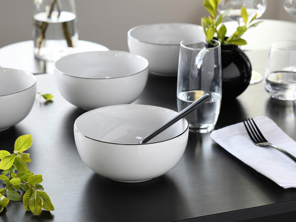 Set Posod All Round Black Line, 4-Delni - črna/bela, Design, keramika (16cm) - Creatable