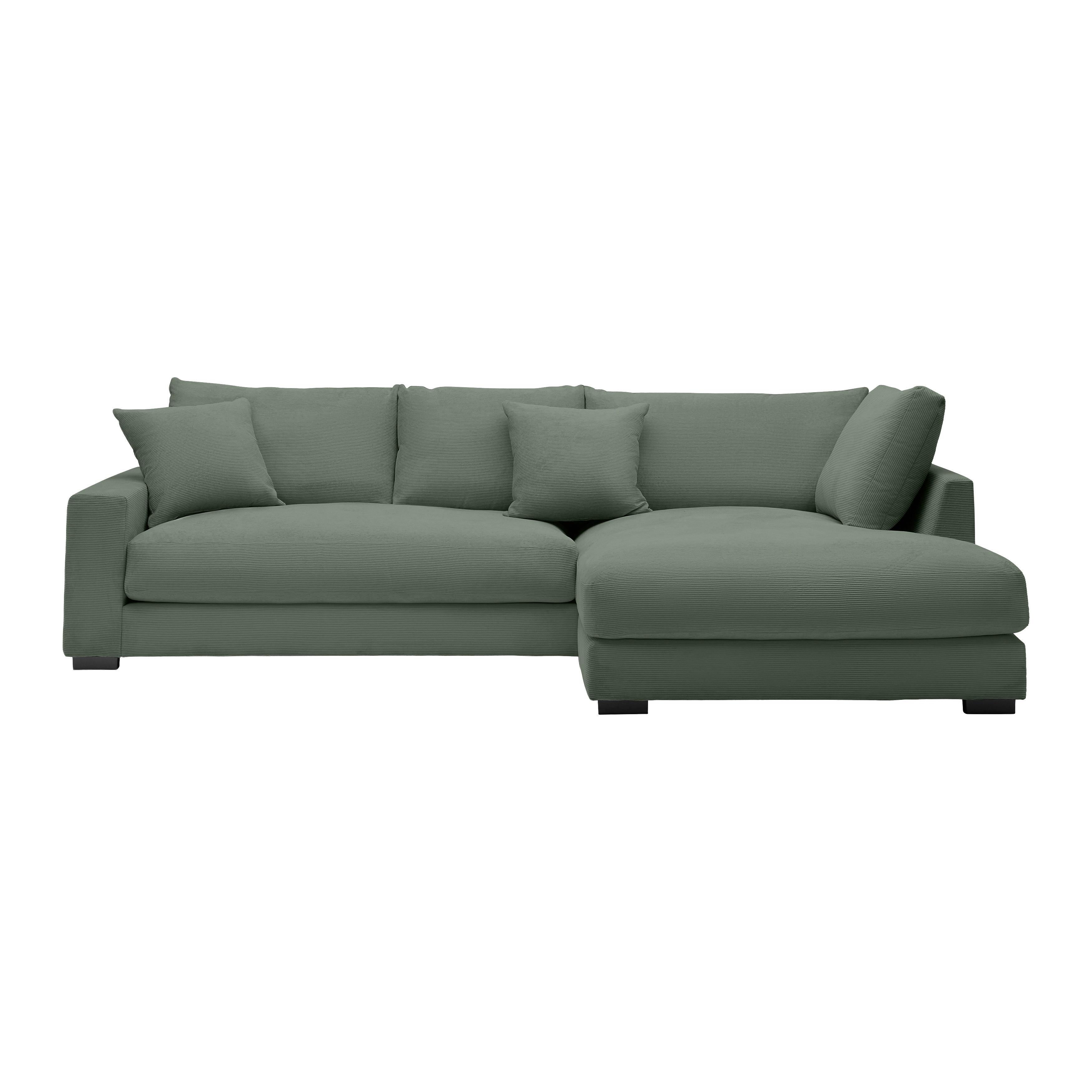 Ecksofa Pedro Hellgrün - Schwarz/Hellgrün, MODERN, Kunststoff/Textil (300/190cm) - Mömax