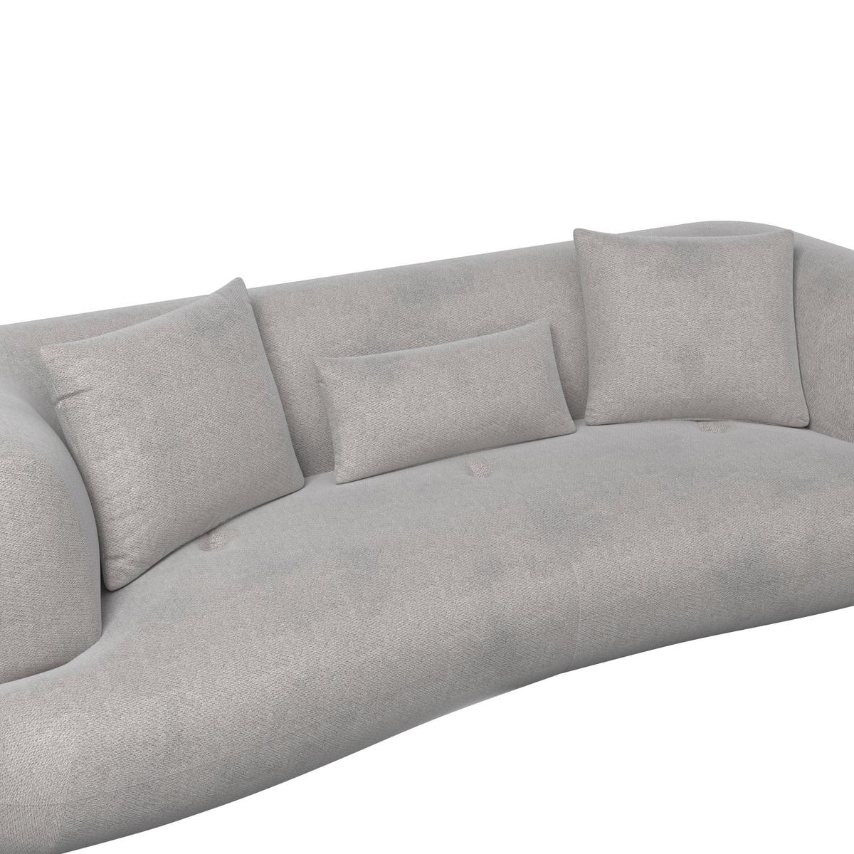 Sofa Elisabeth Bouclé Grau - Naturfarben/Grau, MODERN, Holz/Textil (216/81/94cm) - Bessagi Home