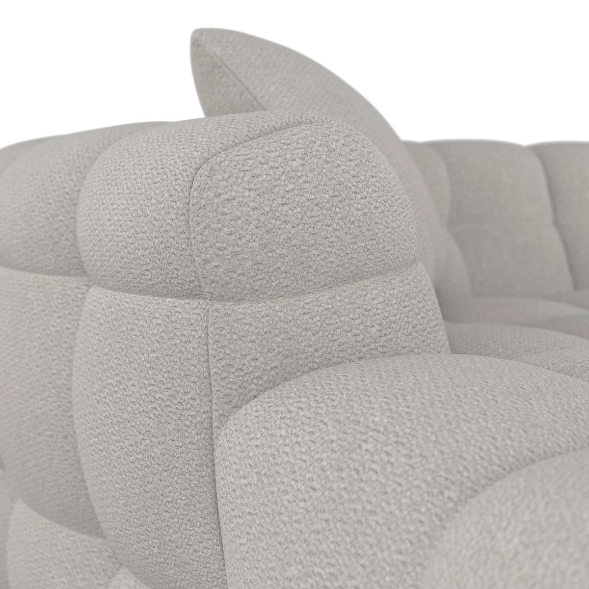 Wohnlandschaft Magda Bouclé Greige - Greige/Beige, MODERN, Holz/Kunststoff (268/157cm) - Bessagi Home
