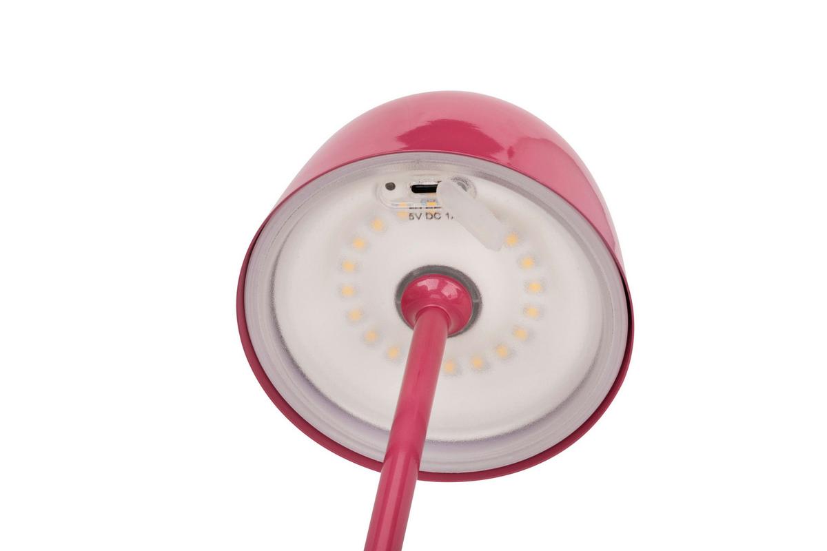 LAMPA STOŁOWA Z AKUMULATOREM SANTA ANA *SBN* - jaskrawy róż, Trend, metal (11/34,6cm) - Novel