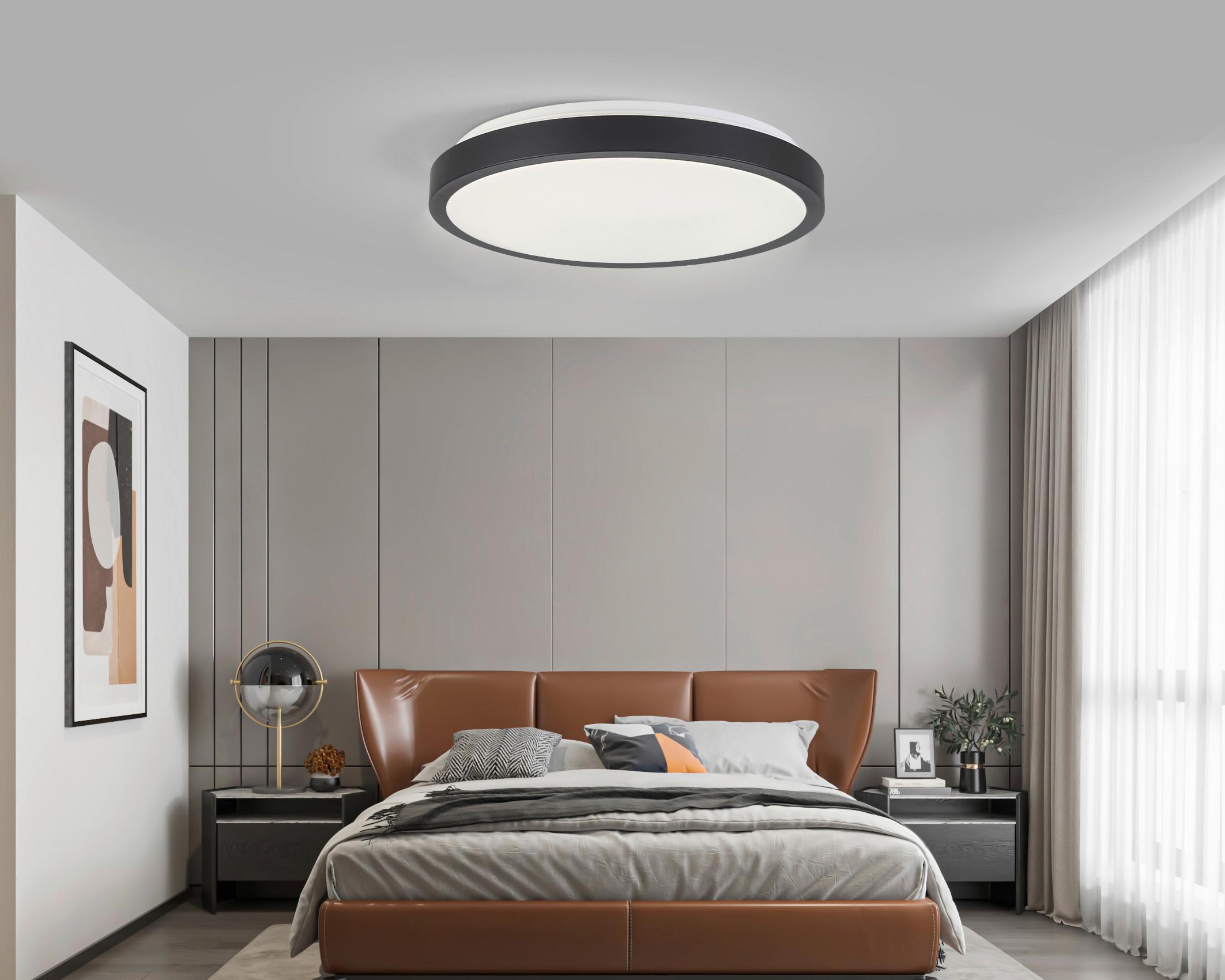 Plafonieră cu Led SHIRLEY - negru, Konventionell, plastic/metal (35/7/7cm) - Modern Living
