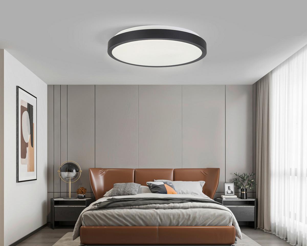 Plafonieră cu Led SHIRLEY - negru, Konventionell, plastic/metal (35/7/7cm) - Modern Living