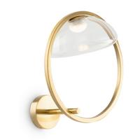 Wandleuchte Lunare Messingfarben max. 5 Watt - Transparent/Messingfarben, Trend, Glas/Metall (35/32/22cm) - MAYTONI