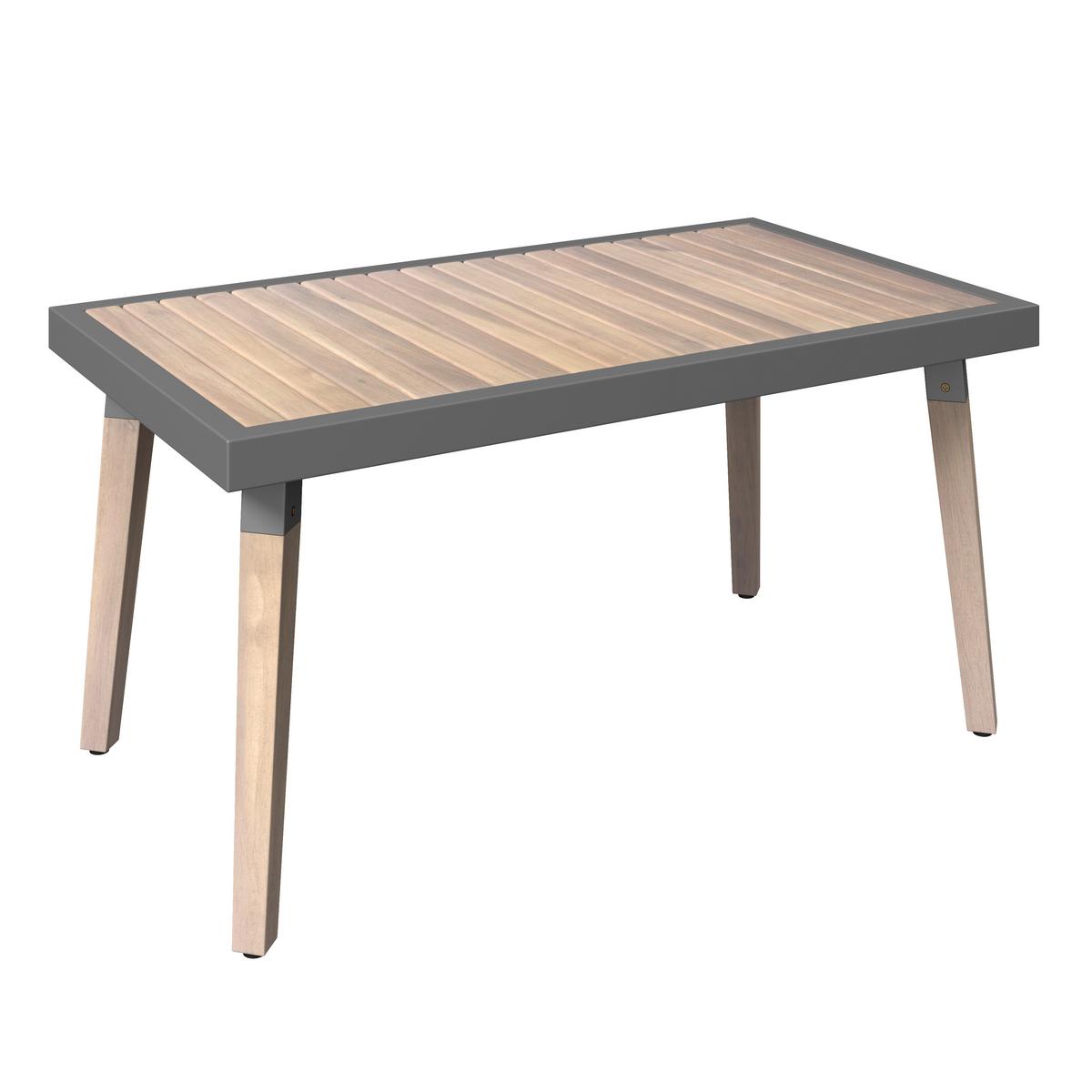 Loungegarnitur Elodie Grau Echtholz/Textil - Greige/Creme, Modern, Holz/Kunststoff - Bessagi Garden