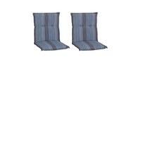 Niedriglehner Auflagen Tissa 2er-Set ca. 98x46 cm Blau - Blau/Anthrazit, Basics, Textil (98/46/8cm) - Gardenson