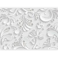 Fotótapéta Flowers With Crystals - ezüstszínű/fehér, Lifestyle, textil (250/175cm) - artgeist