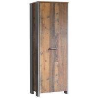 Garderobna Omara Clif, Barva Hrasta, Temno Siva - temno siva/barve hrasta, Trend, umetna masa/leseni material (67/201,5/41,6cm) - Carryhome