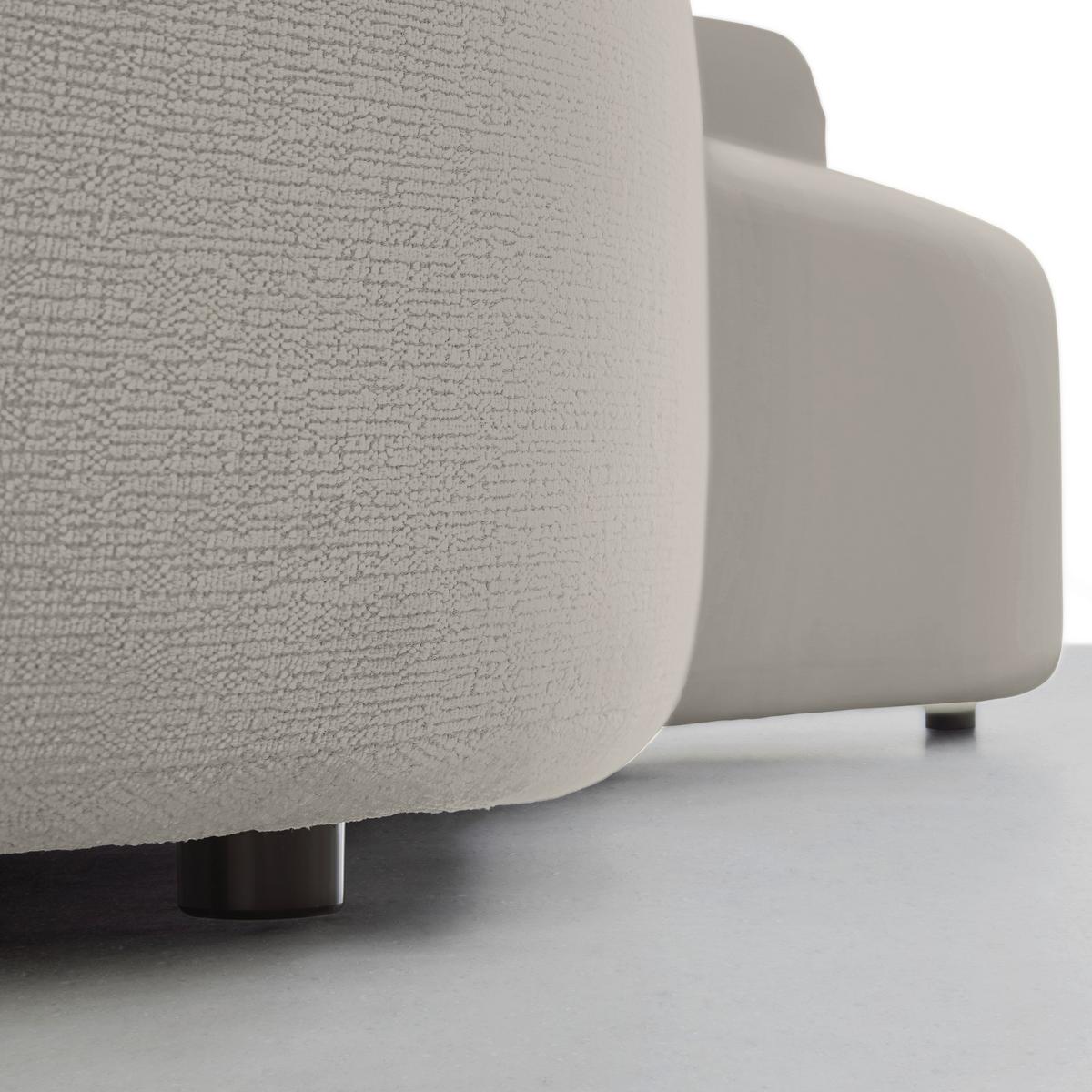 Bigsofa Runde Form, Inkl. 2 Kissen - Schwarz/Braun, Modern, Kunststoff/Textil (235/72/110cm) - Premium Living