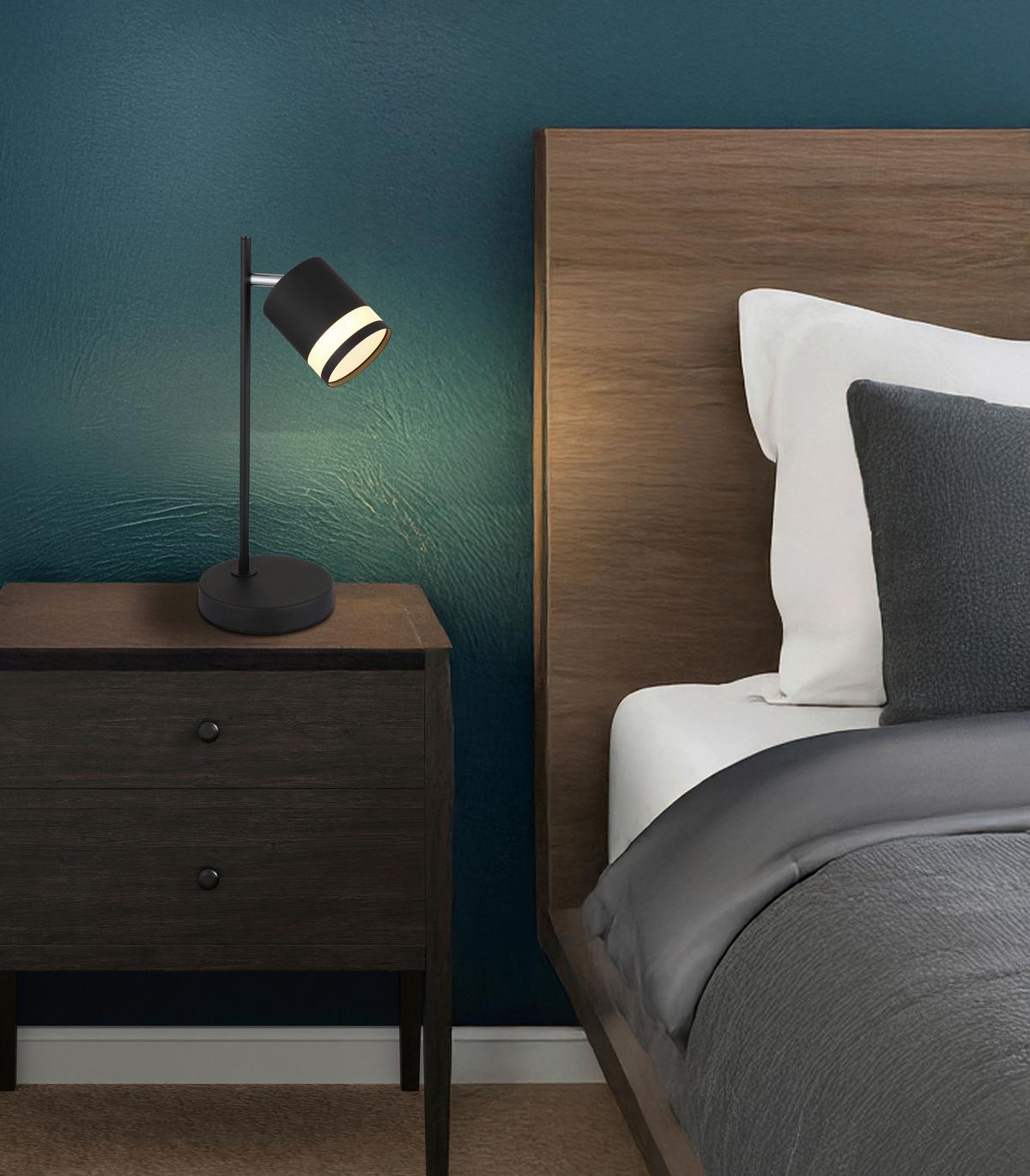 Led Stolna Svjetiljka Lucero - bijela/crna, Design, metal/plastika (12,7/15/40cm) - Globo