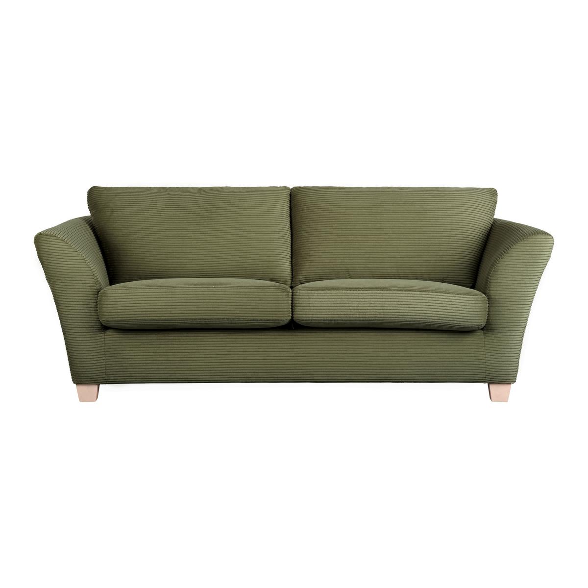 3-Sitzer-Sofa Devado Grün - Naturfarben/Grün, Holz/Textil (216/70-85/95cm) - Mömax