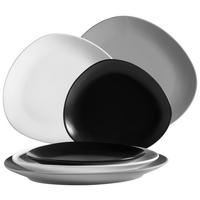 Teller Glendale, 6-teilig - Schwarz/Weiß, Basics, Keramik - Mäser