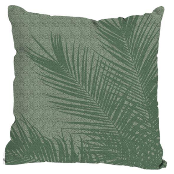 Outdoor-Kissen Palmblatt in Grün/Dunkelgrün ca. 45x45cm - Dunkelgrün/Grün, Konventionell, Textil (45/45cm) - Modern Living