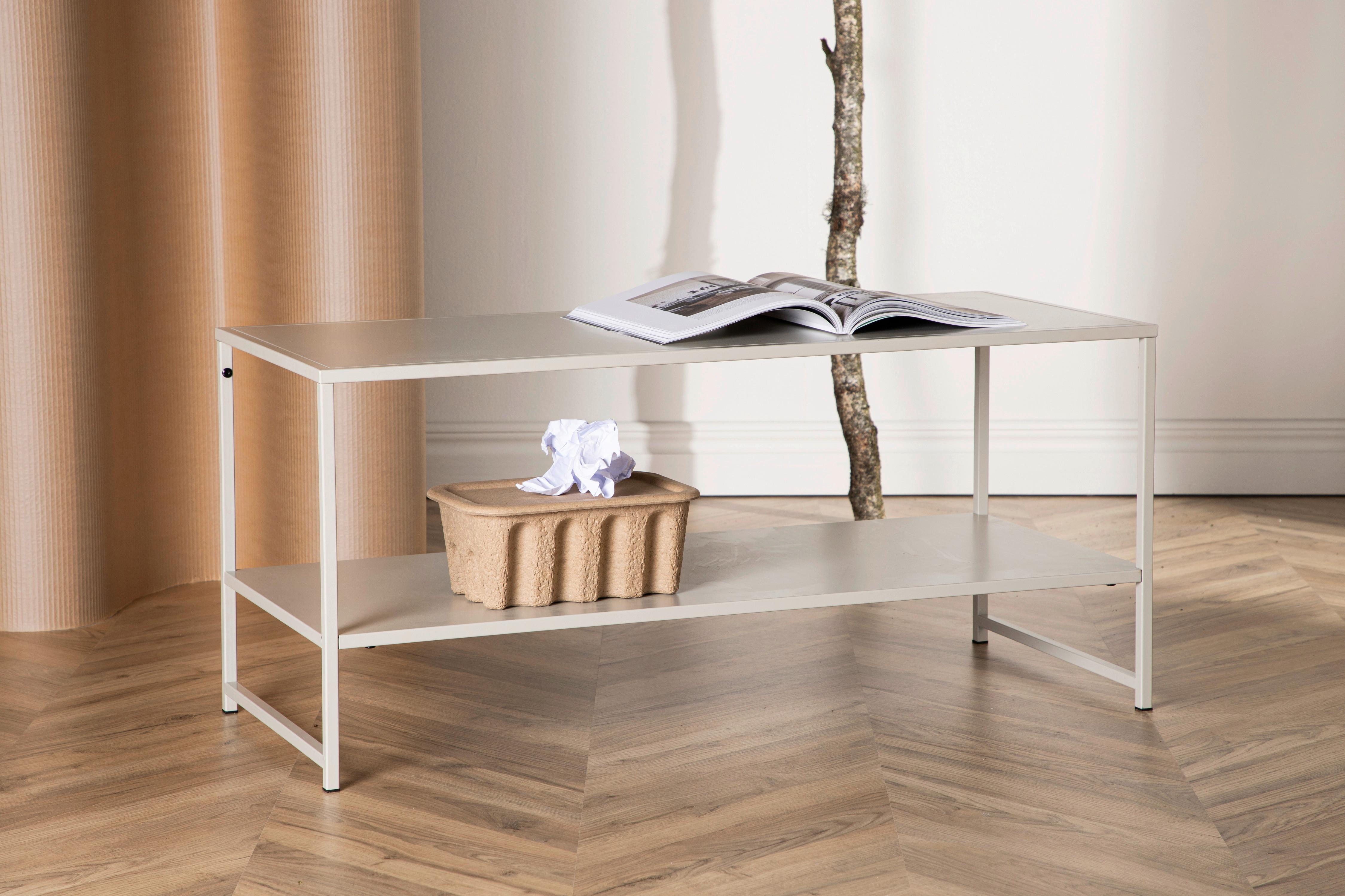 COUCHTISCH STAAL - Beige, Design, Metall (102/43/45cm) - Livetastic